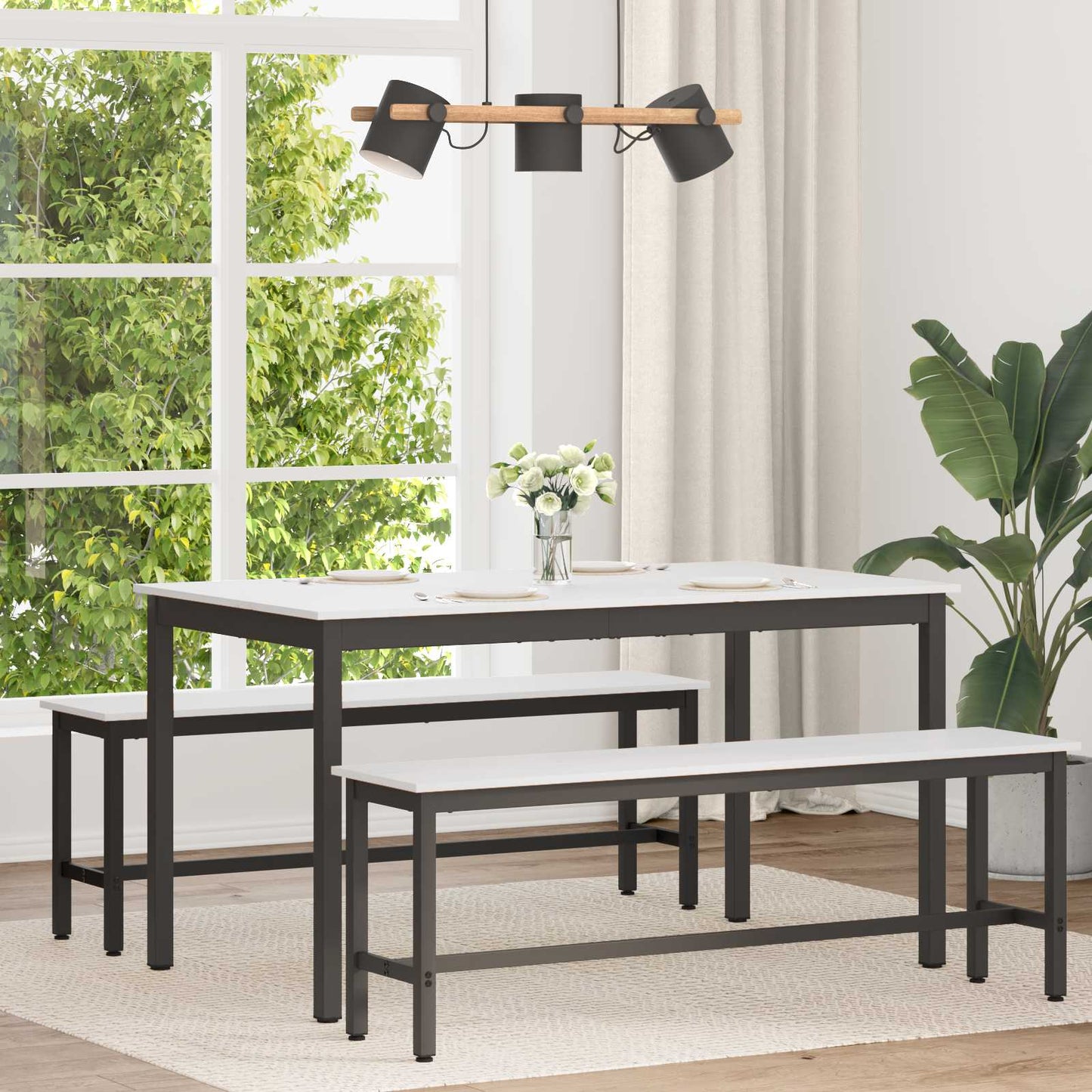 Dining Table White 140 x 80 x 75 cm Solid Pine Wood