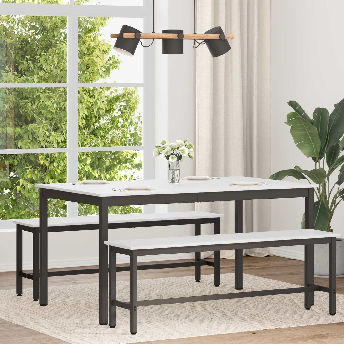 Dining Table White 150 x 90 x 75 cm Solid Pine Wood