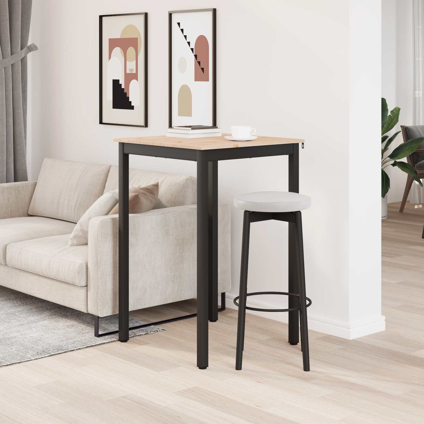 Bar Table Natural 70 x 70 x 105 cm Solid Pine Wood