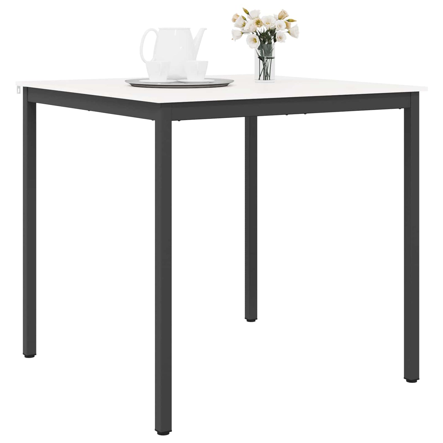 Bar Table White 110 x 110 x 105 cm Solid Pine Wood