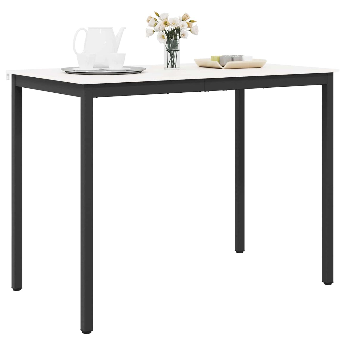 Bar Table White 140 x 80 x 105 cm Solid Pine Wood