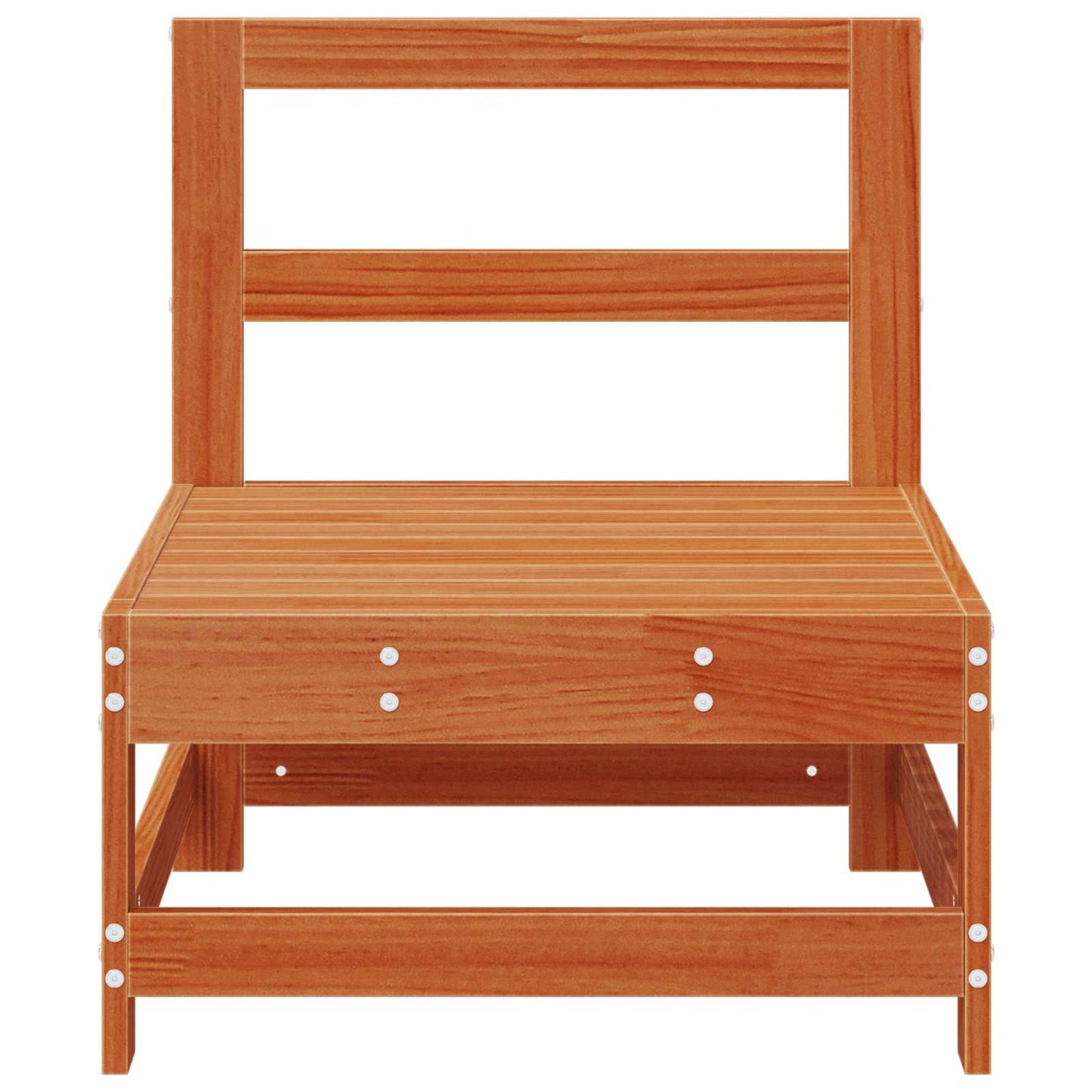Garden Middle Sofa Solid Pine Wood Wax Brown 124 x 62 x 70.5 cm
