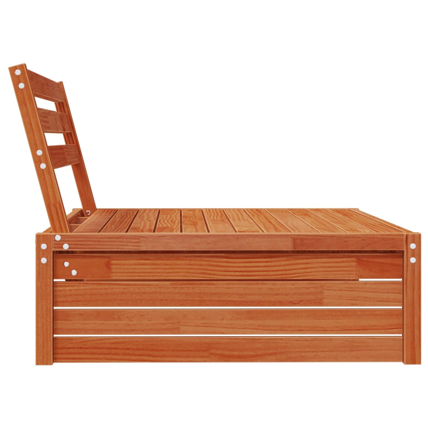 Garden Middle Sofa Solid Pine Wood Wax Brown 120 x 95 x 69 cm
