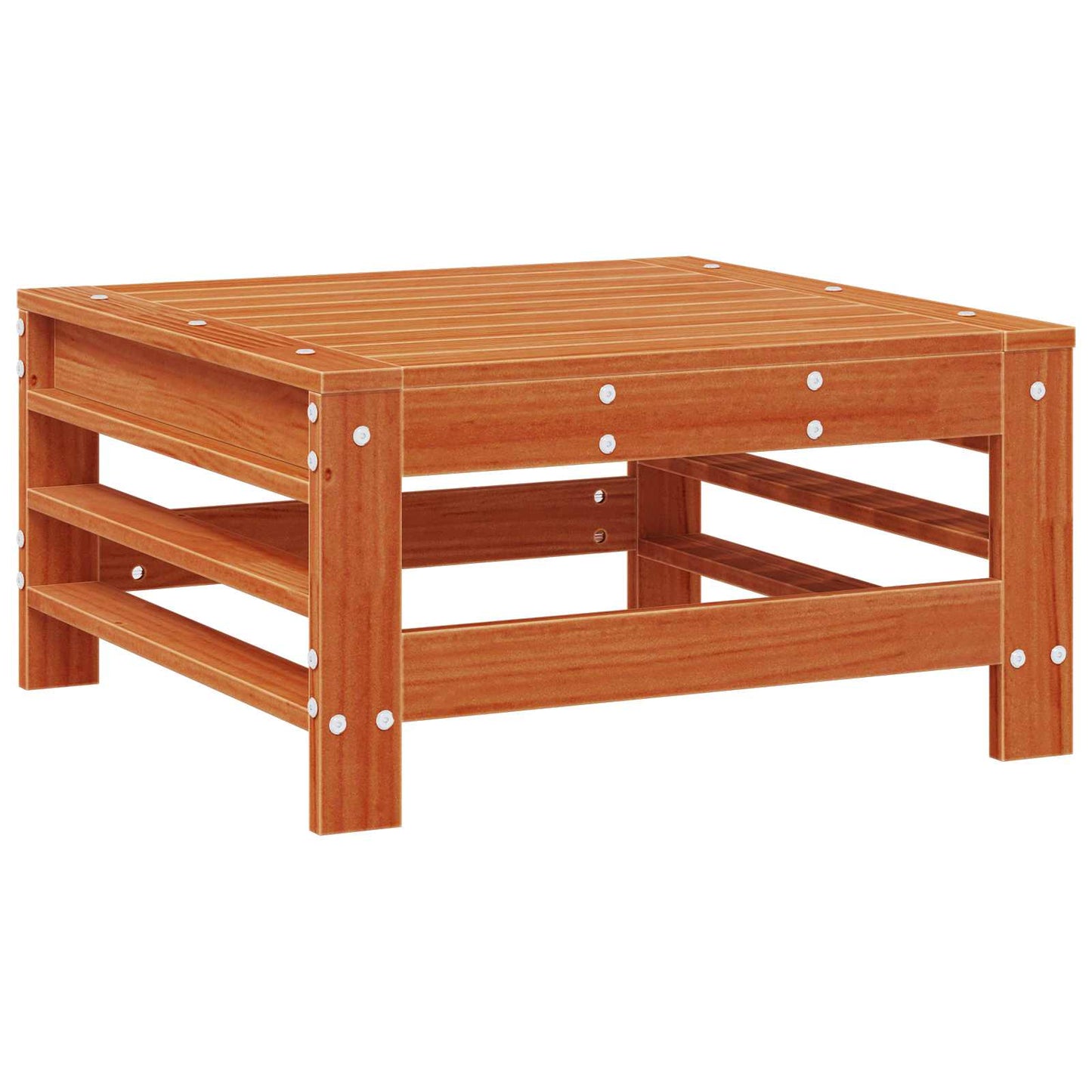 Garden Footrest Solid Pine Wood Wax Brown Pine