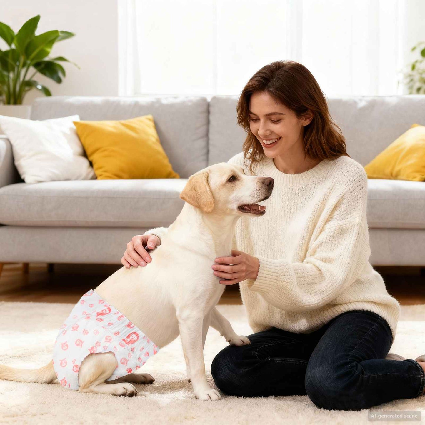 Disposable Dog Diaper Female 30 pcs White M