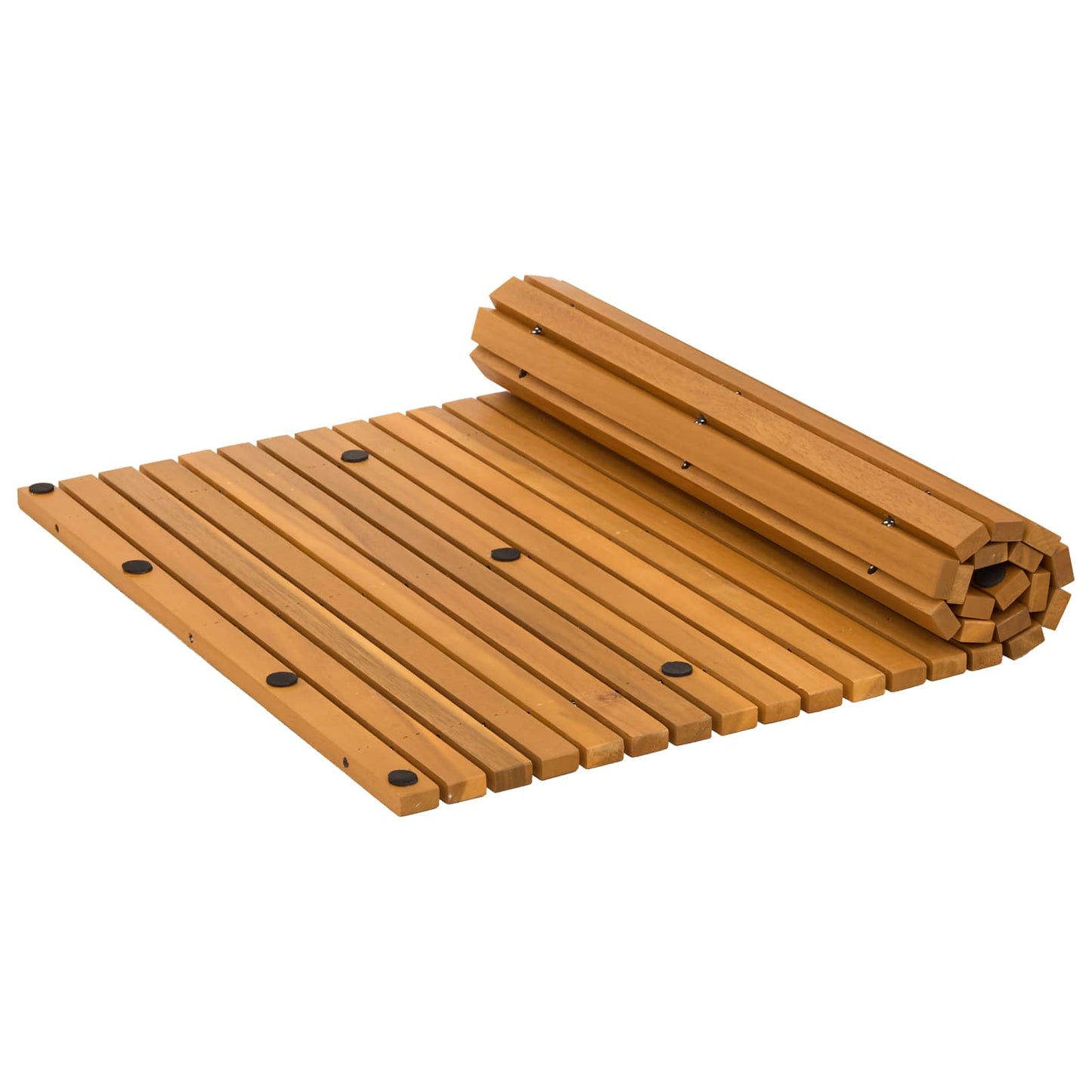 Bath Mat Folding Brown 80 x 50 cm Solid Acacia Wood
