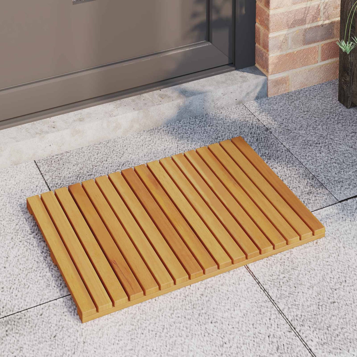 Bath Mat Plain Brown 60 x 40 cm Wood