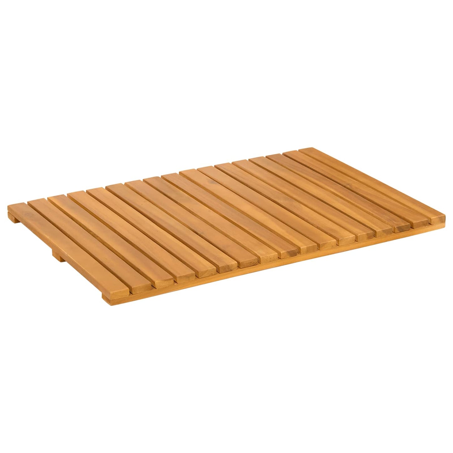 Bath Mat Plain Brown 60 x 40 cm Solid Acacia Wood