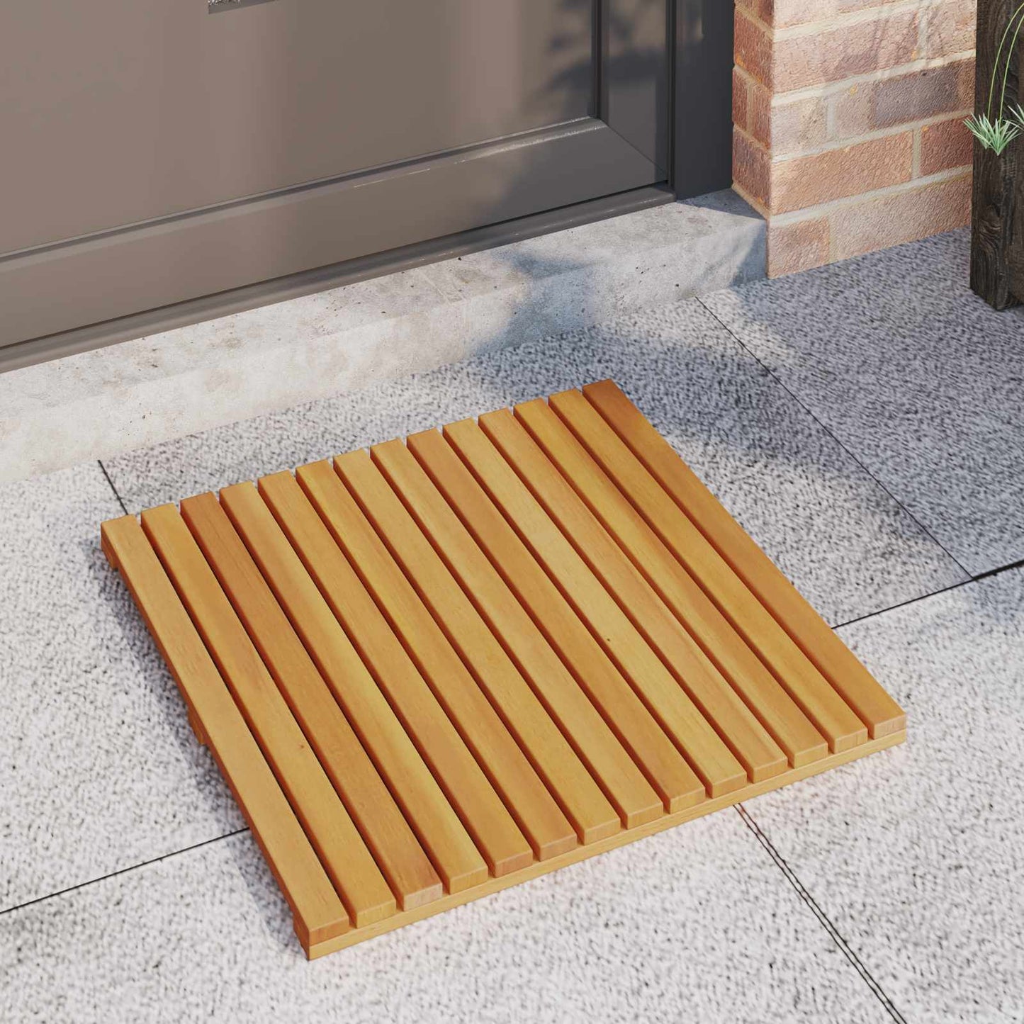Bath Mat Plain Brown 50 x 50 cm Solid Acacia Wood