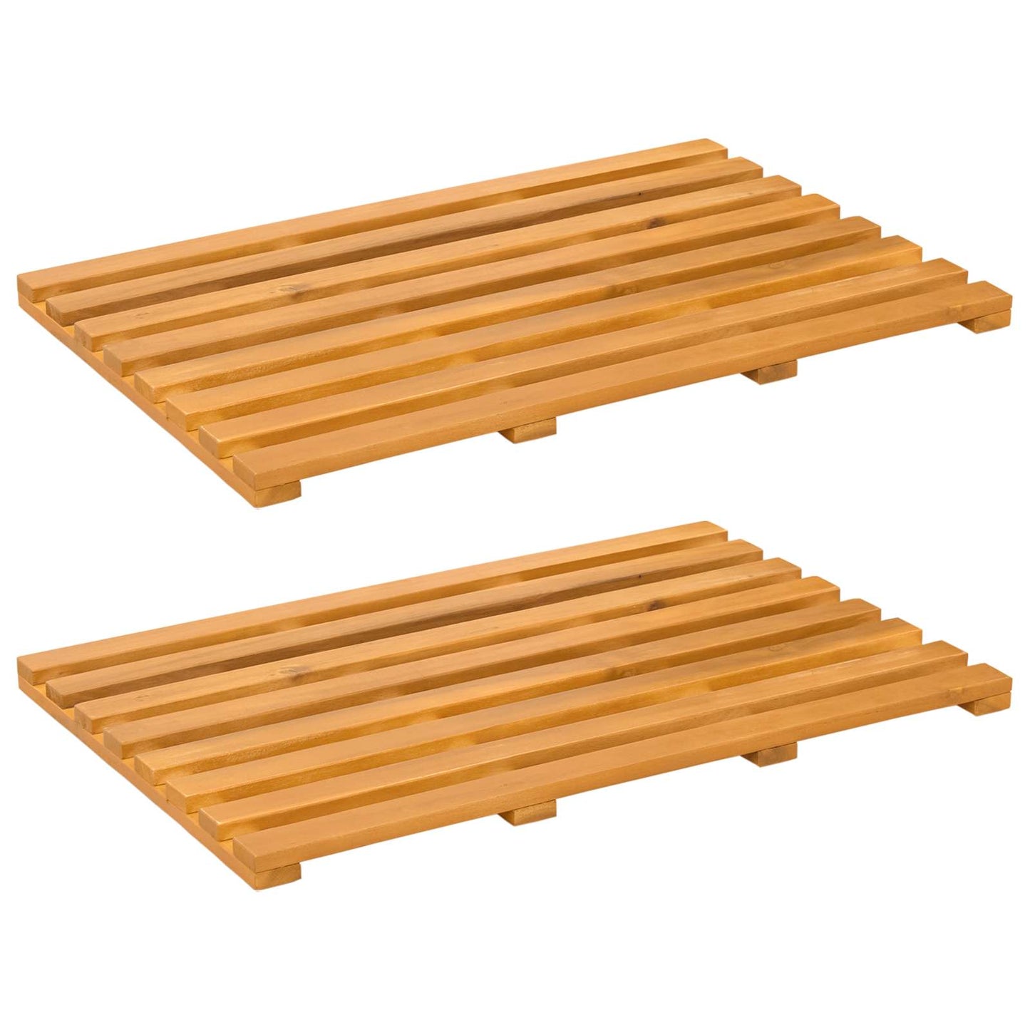 Bath Mat Plain Brown 56 x 37 x 2.5 cm Solid Acacia Wood