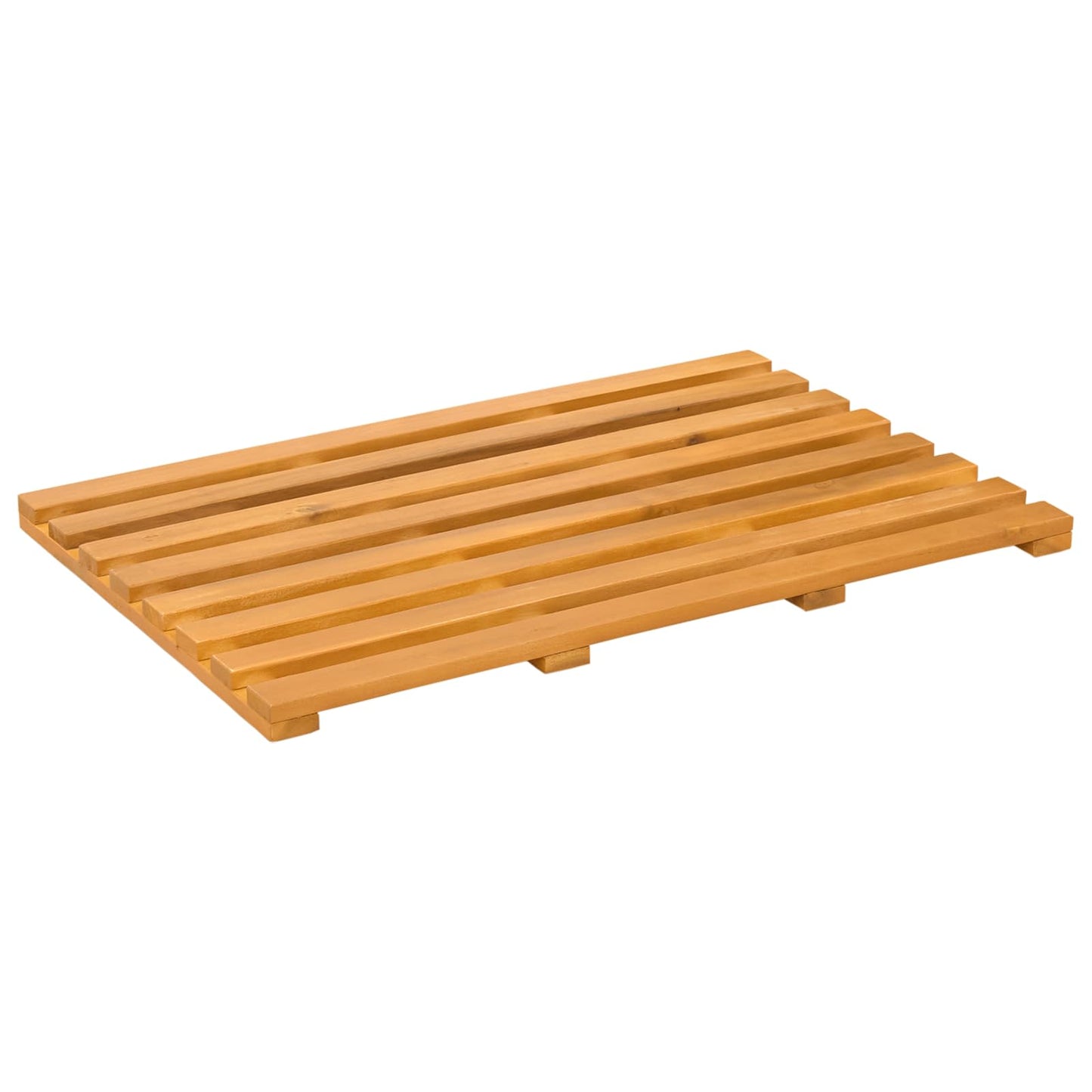Bath Mat Plain Brown 56 x 37 x 2.5 cm Solid Acacia Wood
