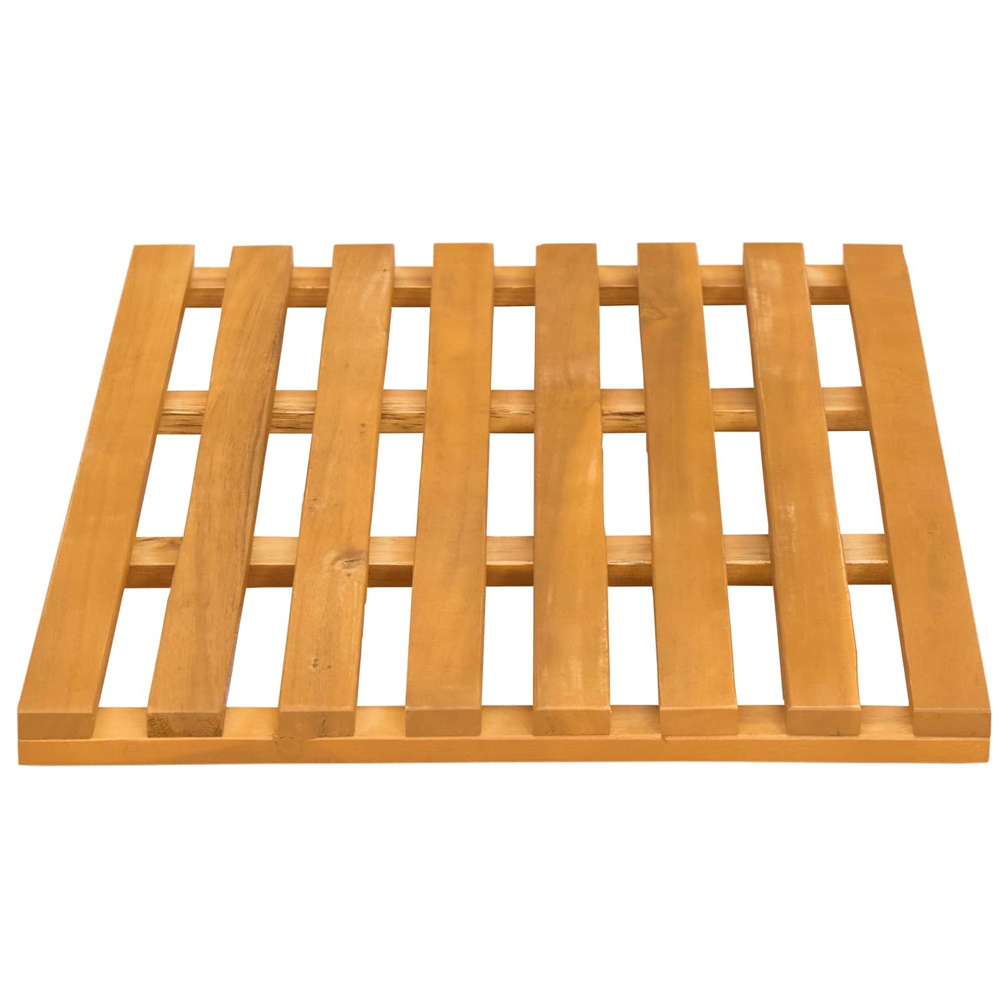 Bath Mat Plain Brown 56 x 37 x 2.5 cm Solid Acacia Wood