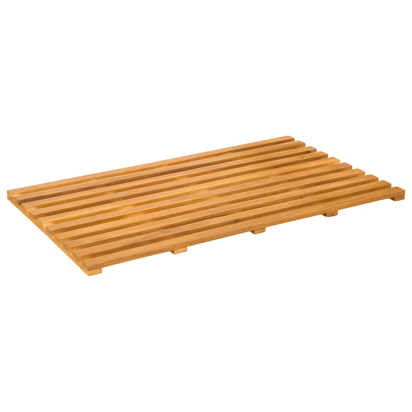 Bath Mat Plain Brown 80 x 48 x 2.5 cm Solid Acacia Wood