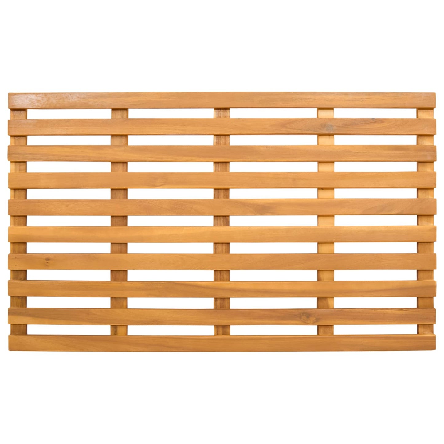 Bath Mat Plain Brown 80 x 48 x 2.5 cm Solid Acacia Wood