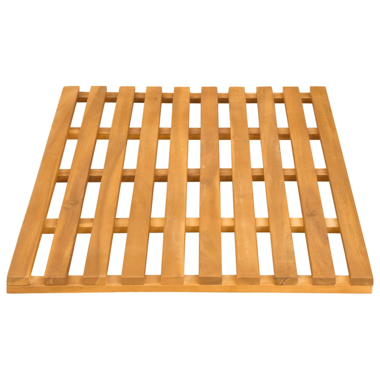 Bath Mat Plain Brown 80 x 48 x 2.5 cm Solid Acacia Wood