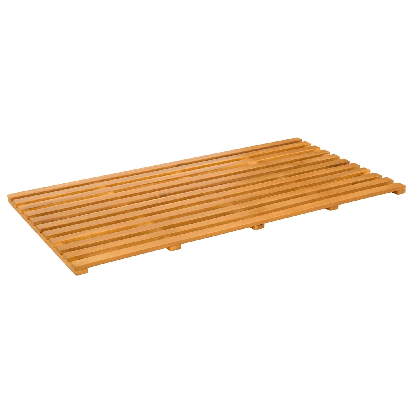 Bath Mat Plain Brown 100 x 53 x 2.5 cm Solid Acacia Wood