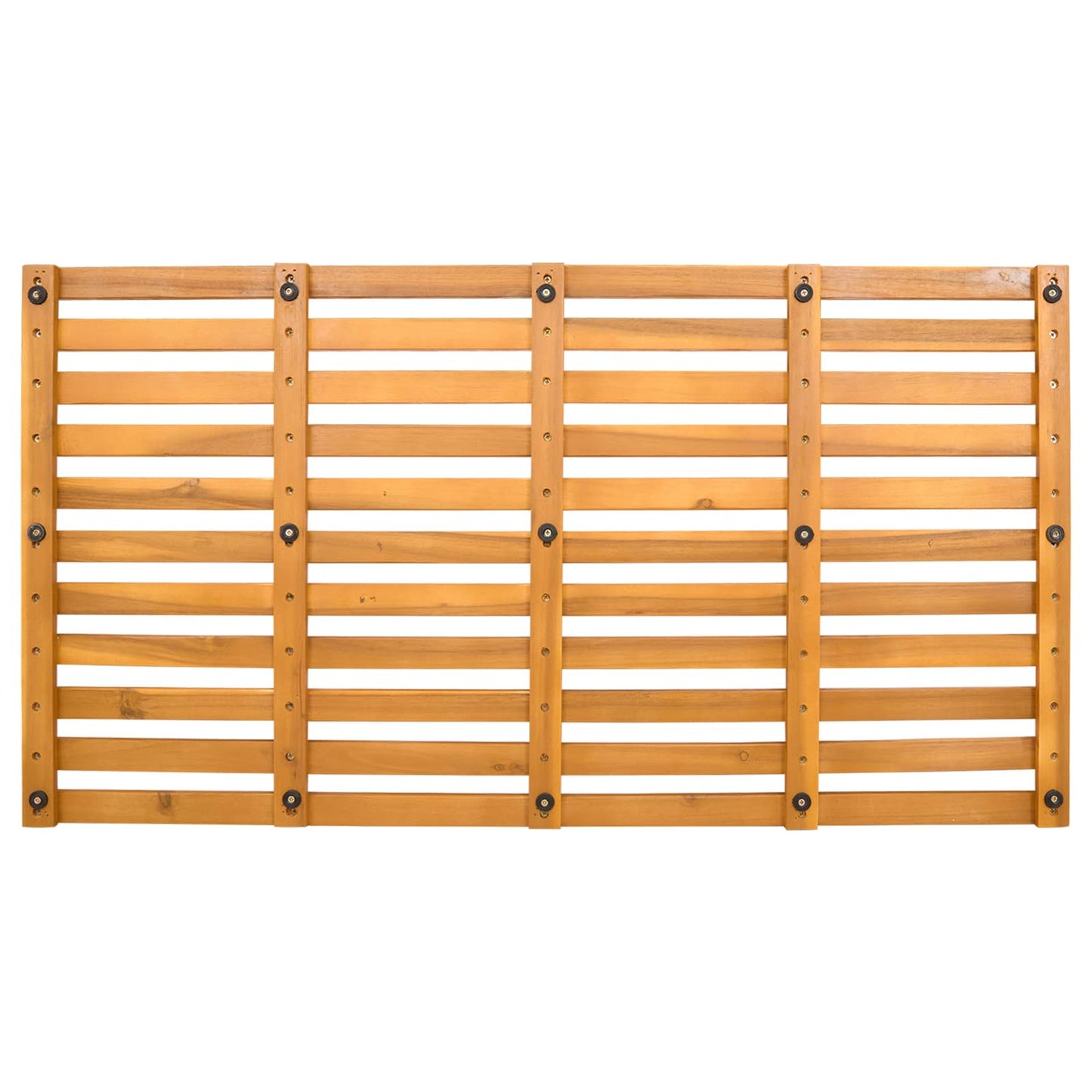 Bath Mat Plain Brown 100 x 53 x 2.5 cm Solid Acacia Wood