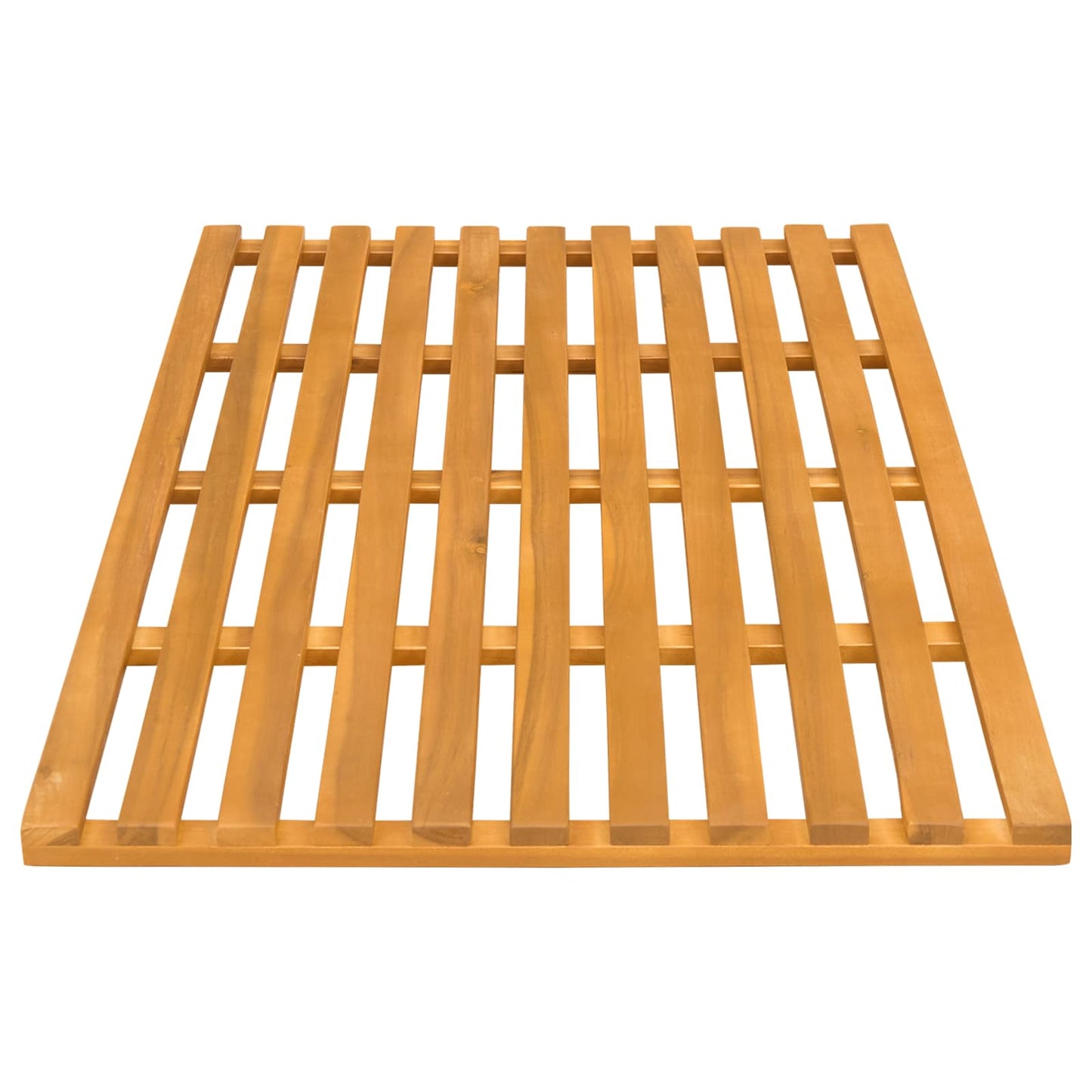 Bath Mat Plain Brown 100 x 53 x 2.5 cm Solid Acacia Wood