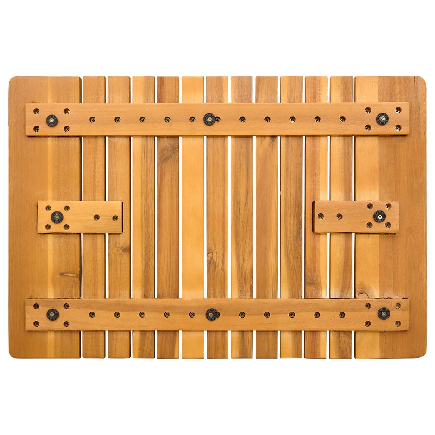 Bath Mat Plain Brown 59 x 40 cm Solid Acacia Wood