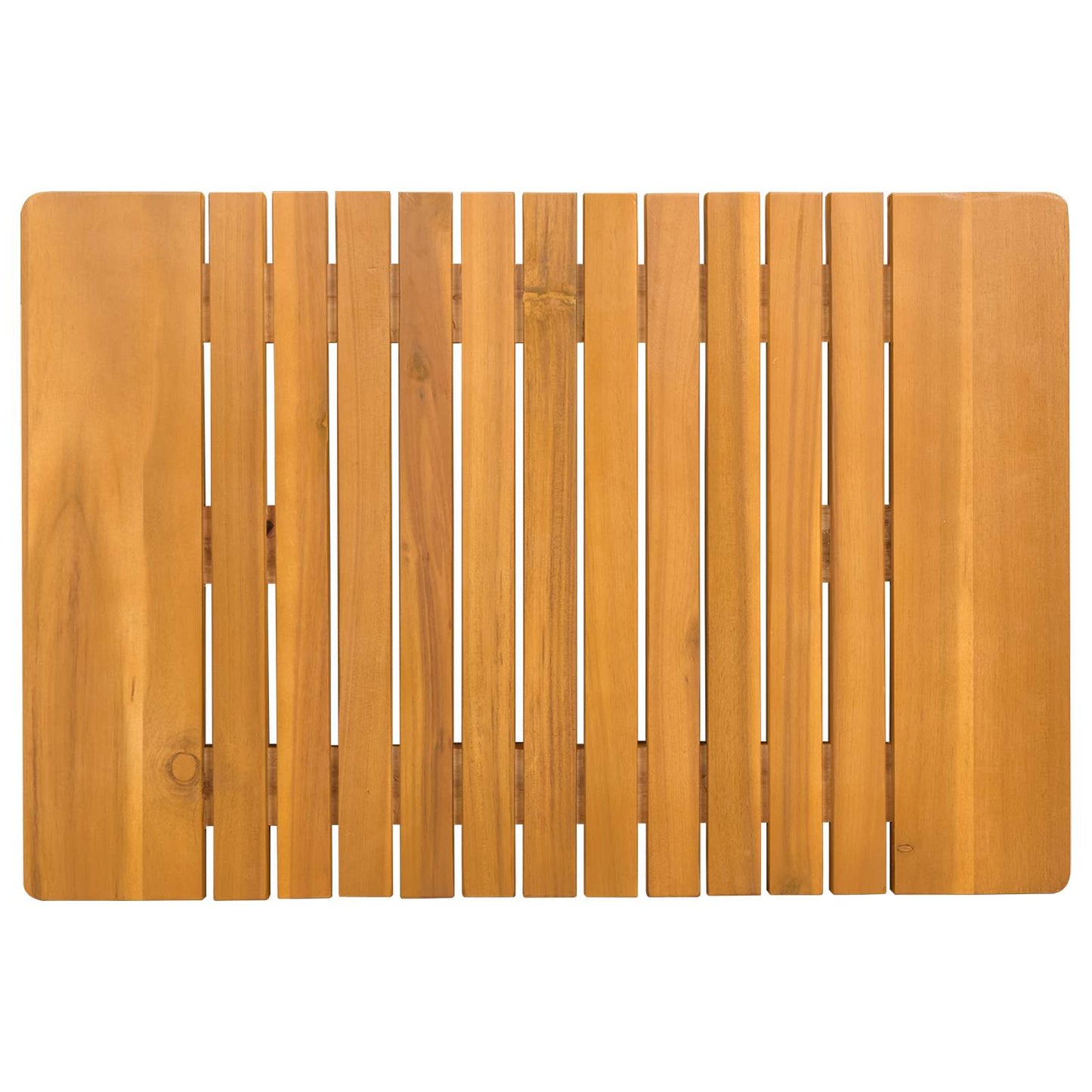 Bath Mat Plain Brown 59 x 40 cm Solid Acacia Wood
