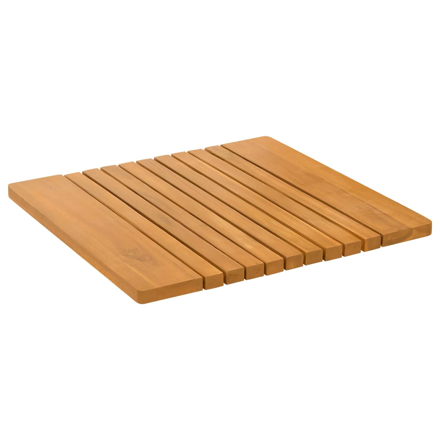 Bath Mat Plain Brown 52 x 50 cm Solid Acacia Wood