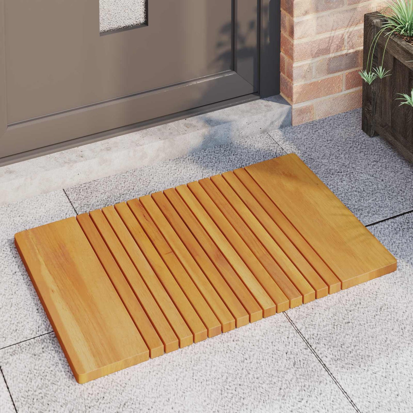 Bath Mat Plain Brown 81 x 50 cm Solid Acacia Wood