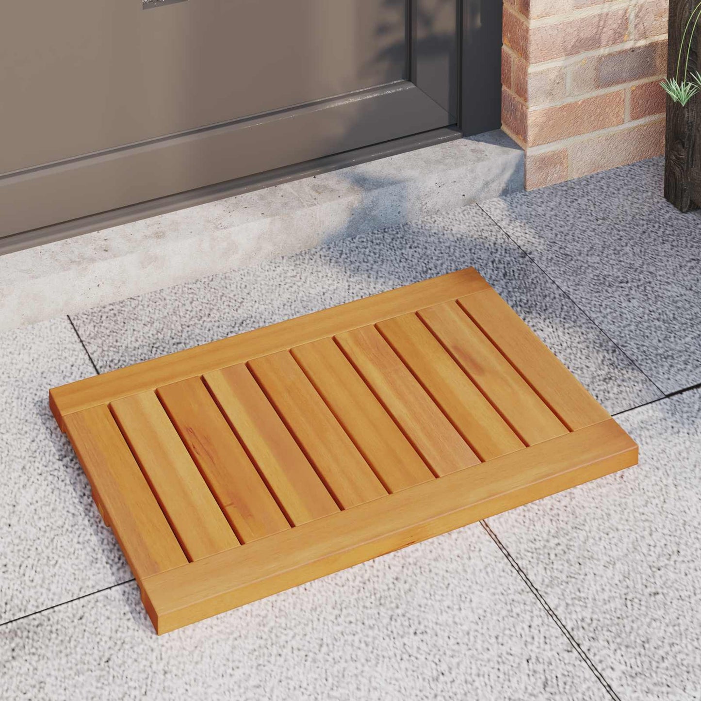 Bath Mat Plain Brown 60 x 40 cm Solid Acacia Wood