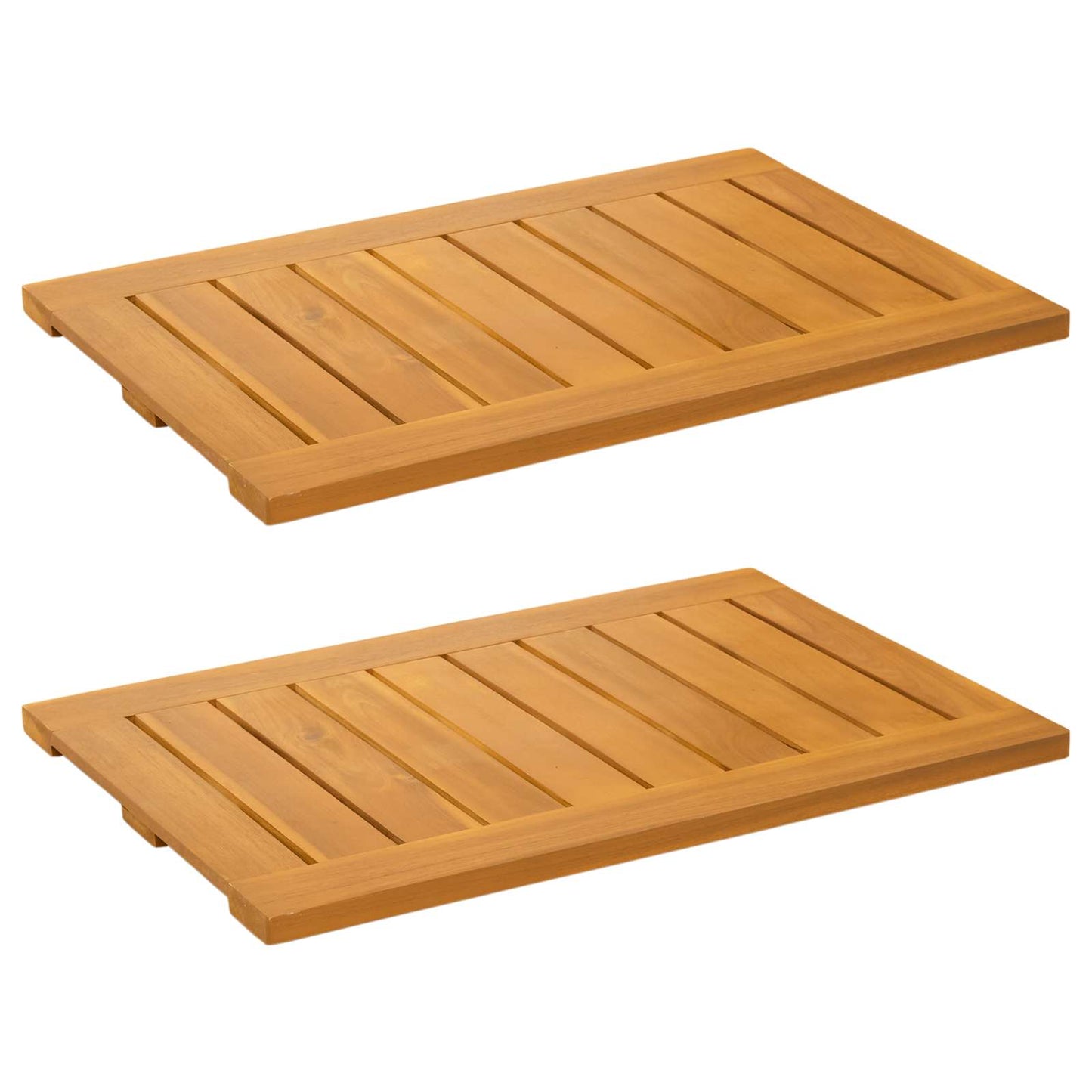 Bath Mat Plain Brown 60 x 40 cm Solid Acacia Wood