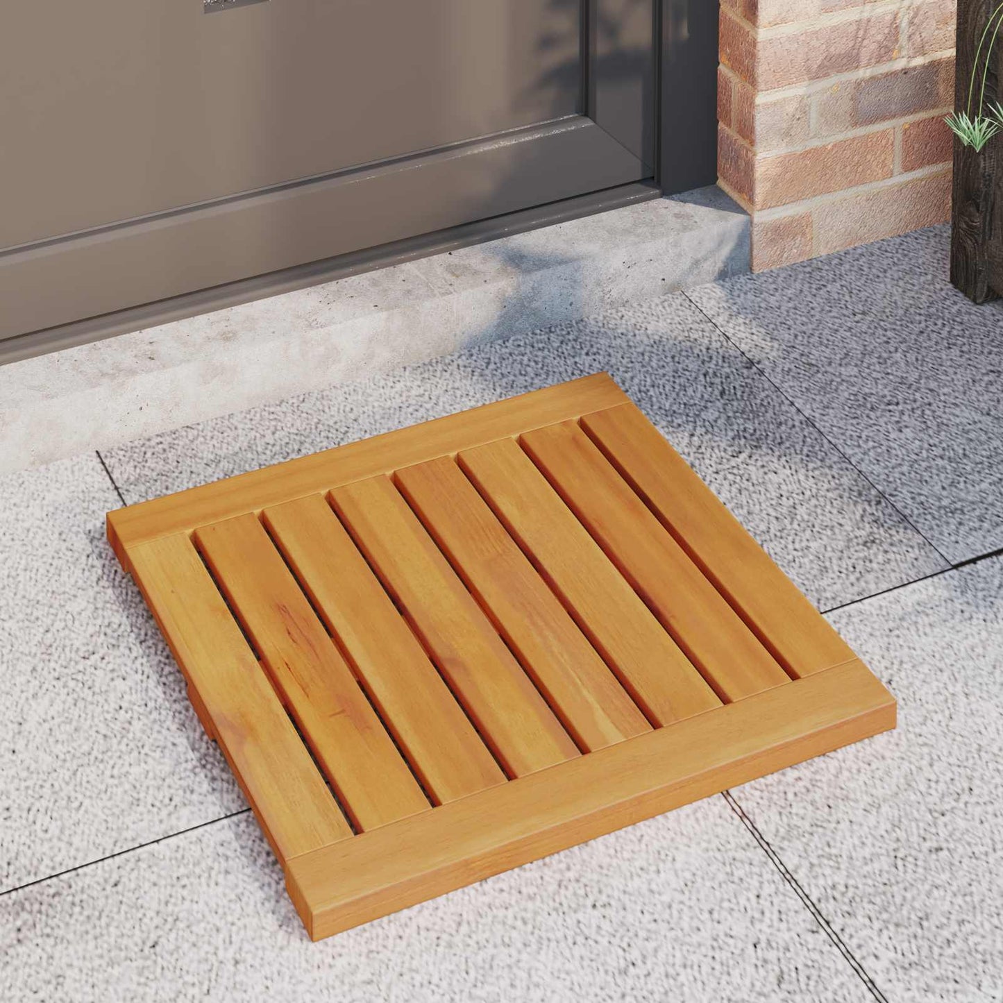 Bath Mat Plain Brown 50 x 50 cm Wood
