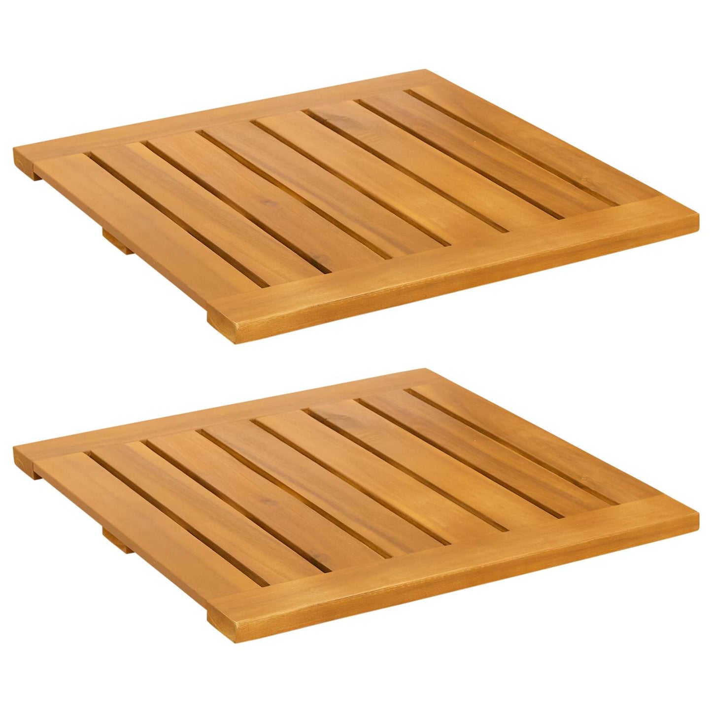 Bath Mat Plain Brown 50 x 50 cm Solid Acacia Wood