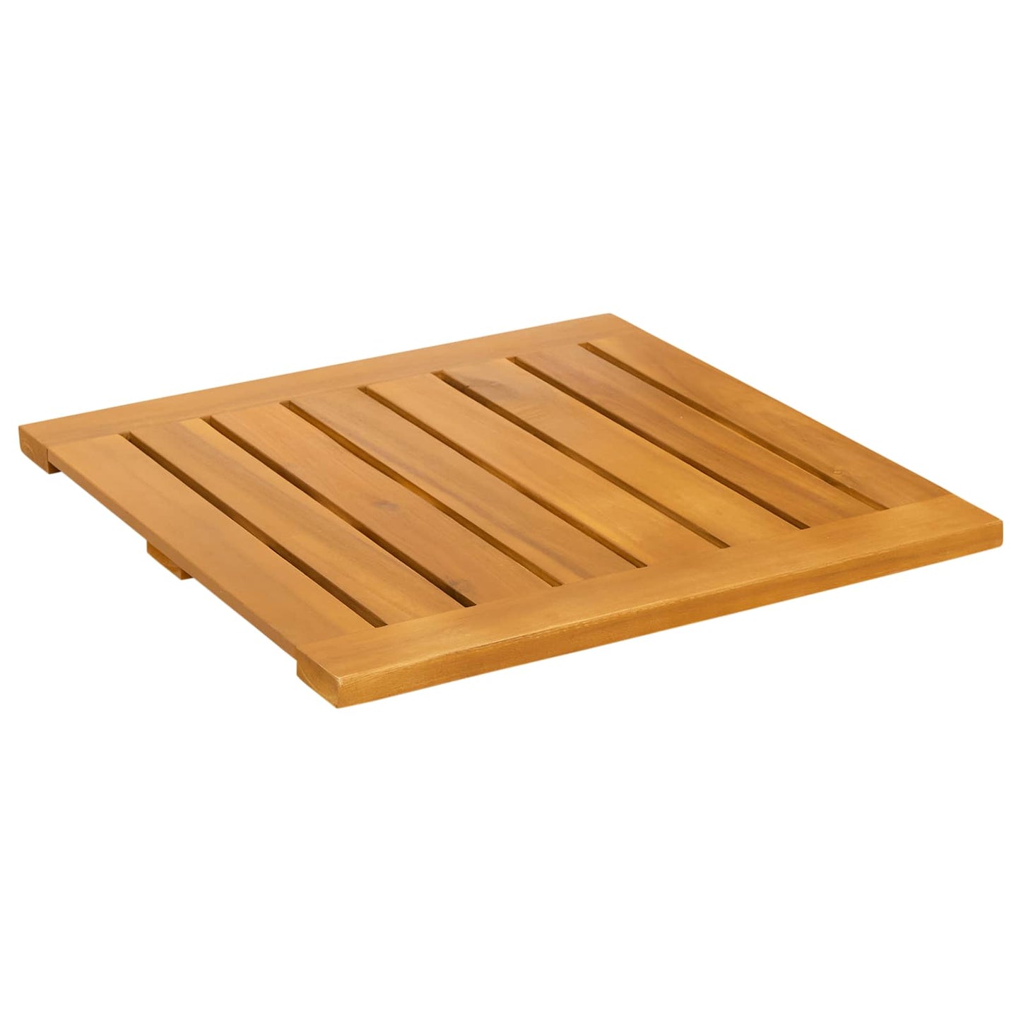 Bath Mat Plain Brown 50 x 50 cm Solid Acacia Wood