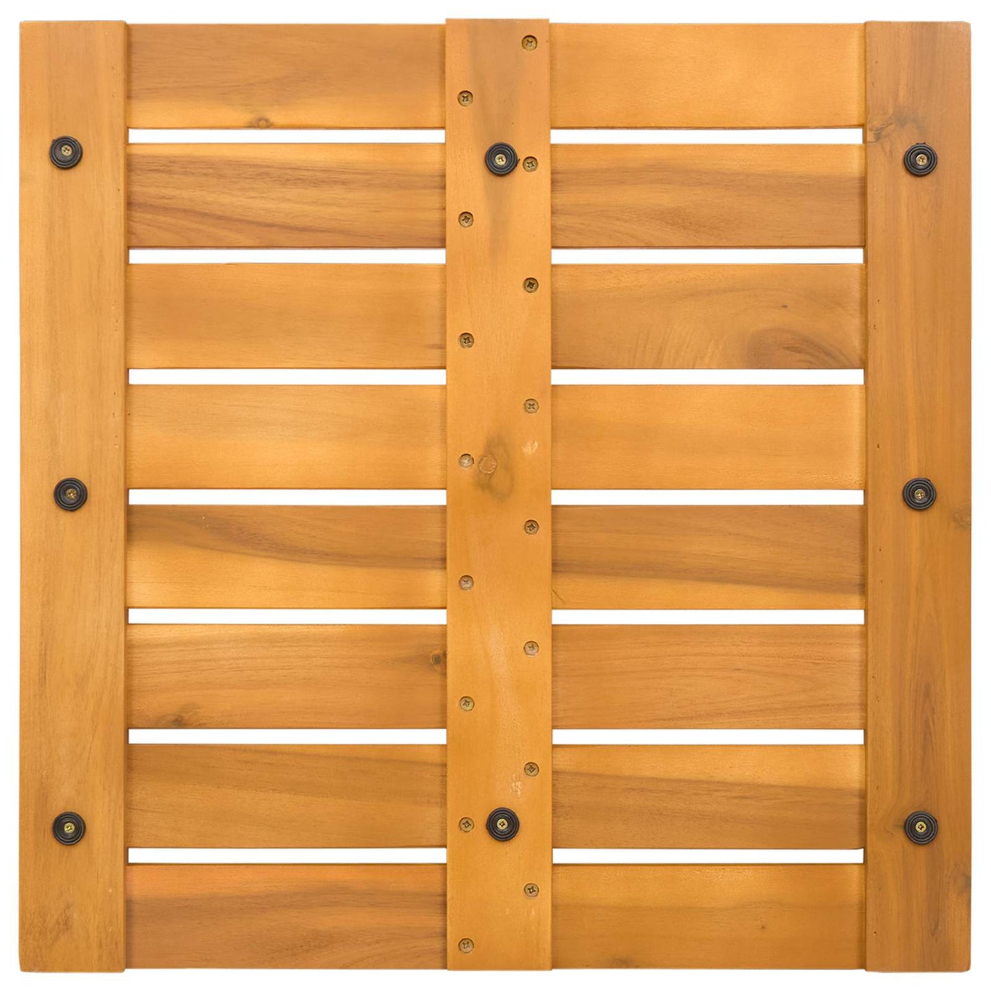 Bath Mat Plain Brown 50 x 50 cm Solid Acacia Wood