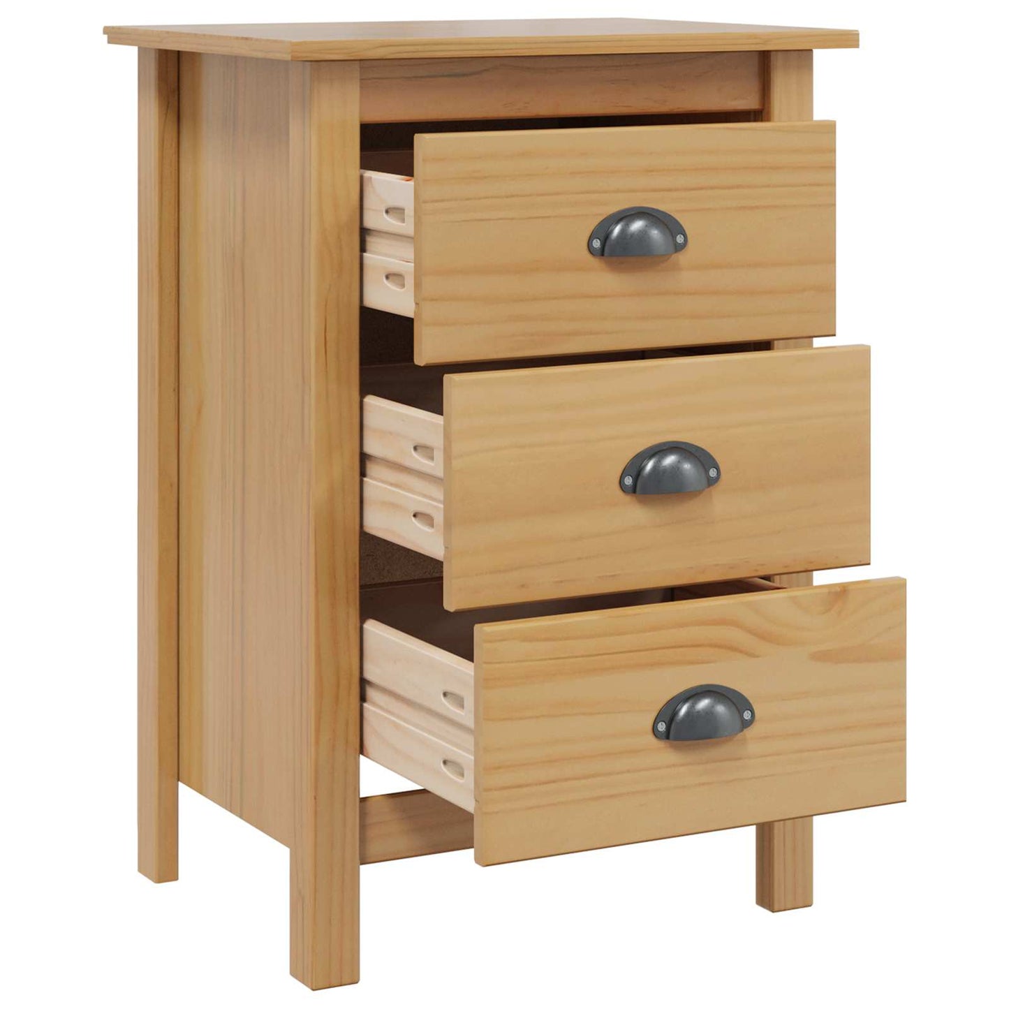 Bedside Cabinet with Drawer HILL Honey Brown 46 x 35 x 65 cm