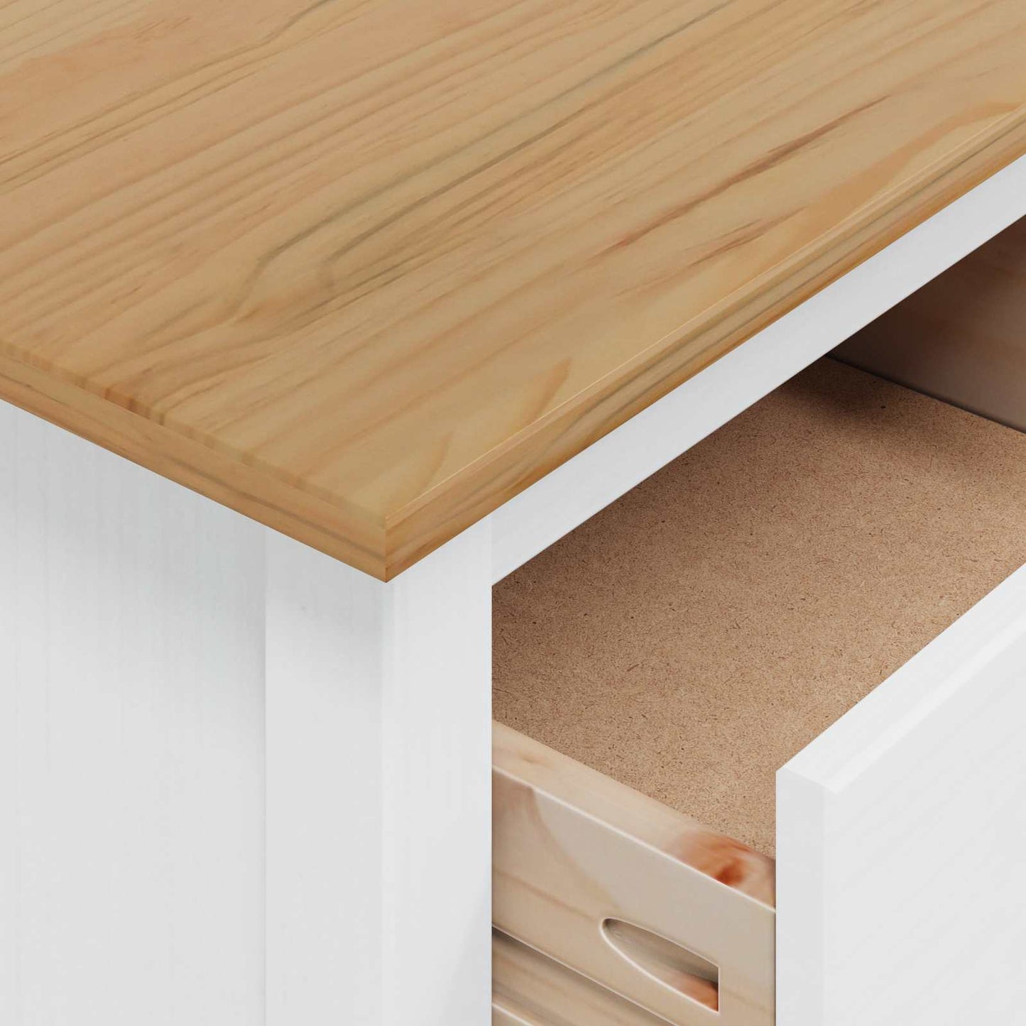 Bedside Cabinet HILL White and Honey Brown 46 x 35 x 65 cm