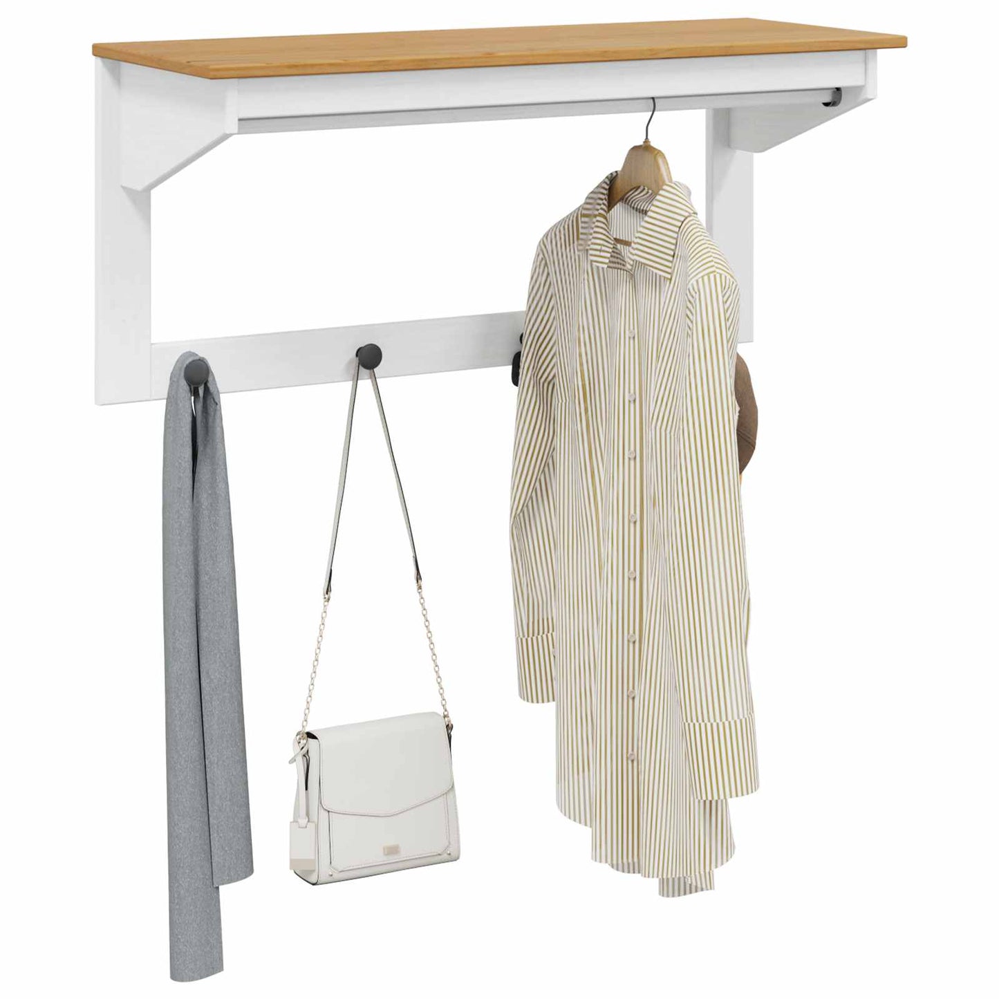Coat Rack HILL White and Honey Brown 90 x 35 x 41.5 cm