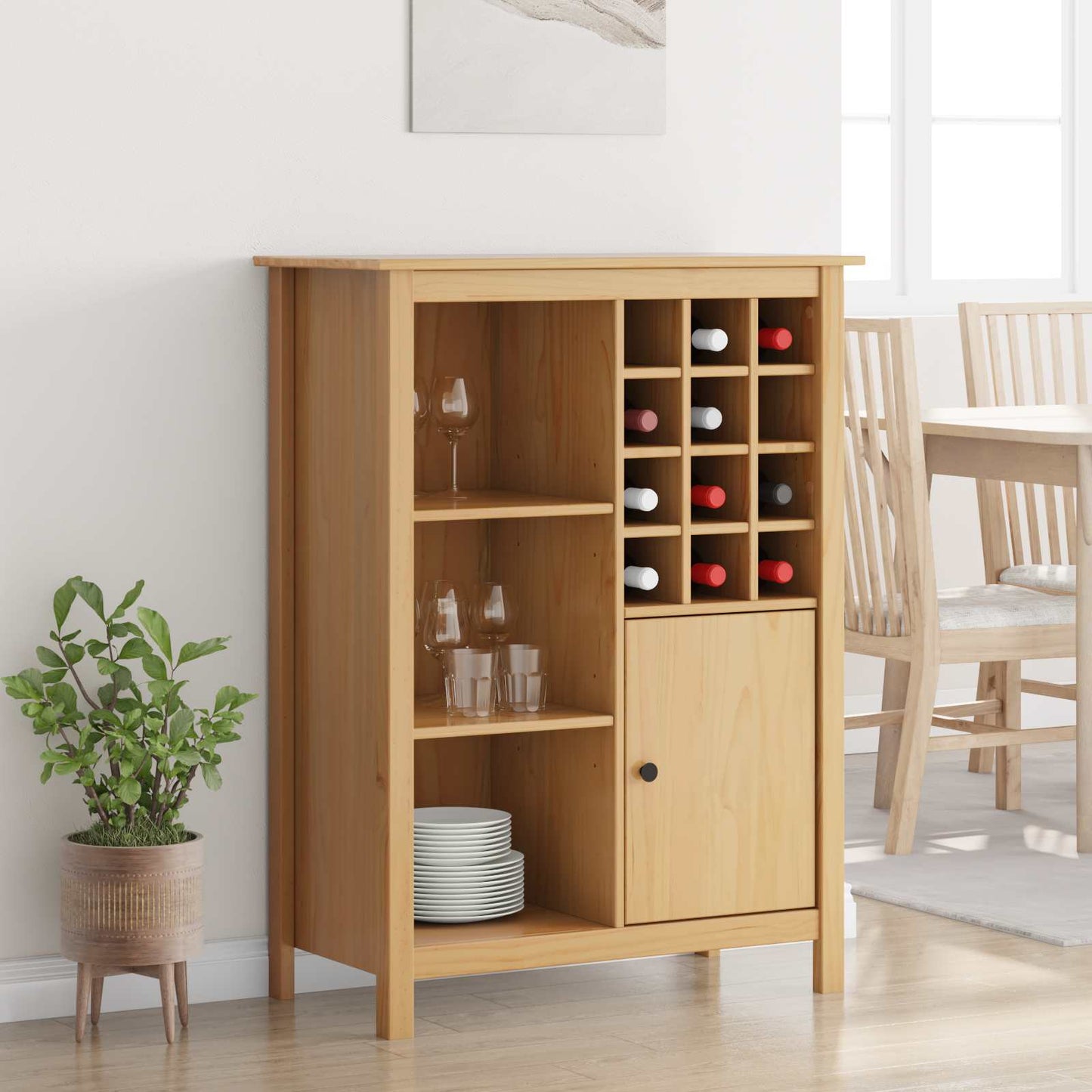 Wine Cabinet HILL Honey Brown 79.5 x 40 x 107.5 cm