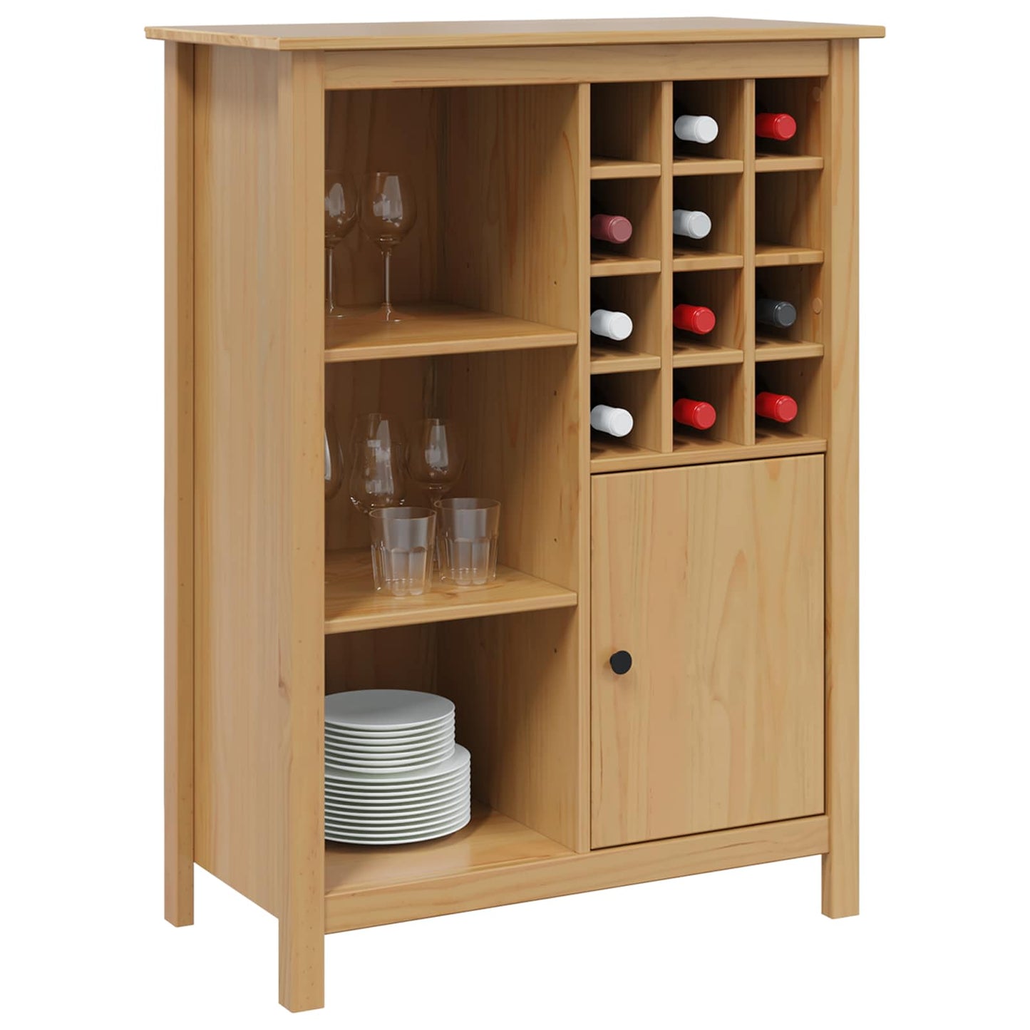 Wine Cabinet HILL Honey Brown 79.5 x 40 x 107.5 cm