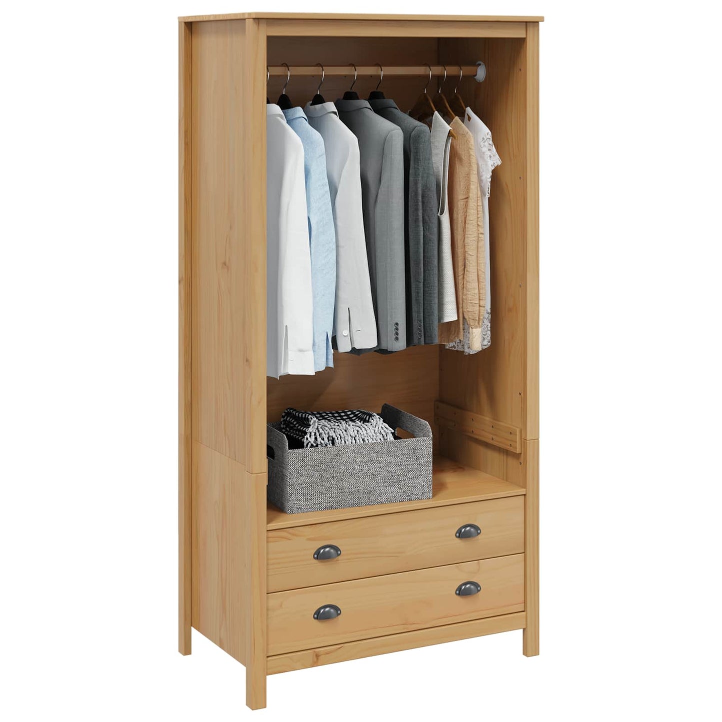 Wardrobe HILL Honey Brown 84 x 50 x 170 cm Solid Pine Wood