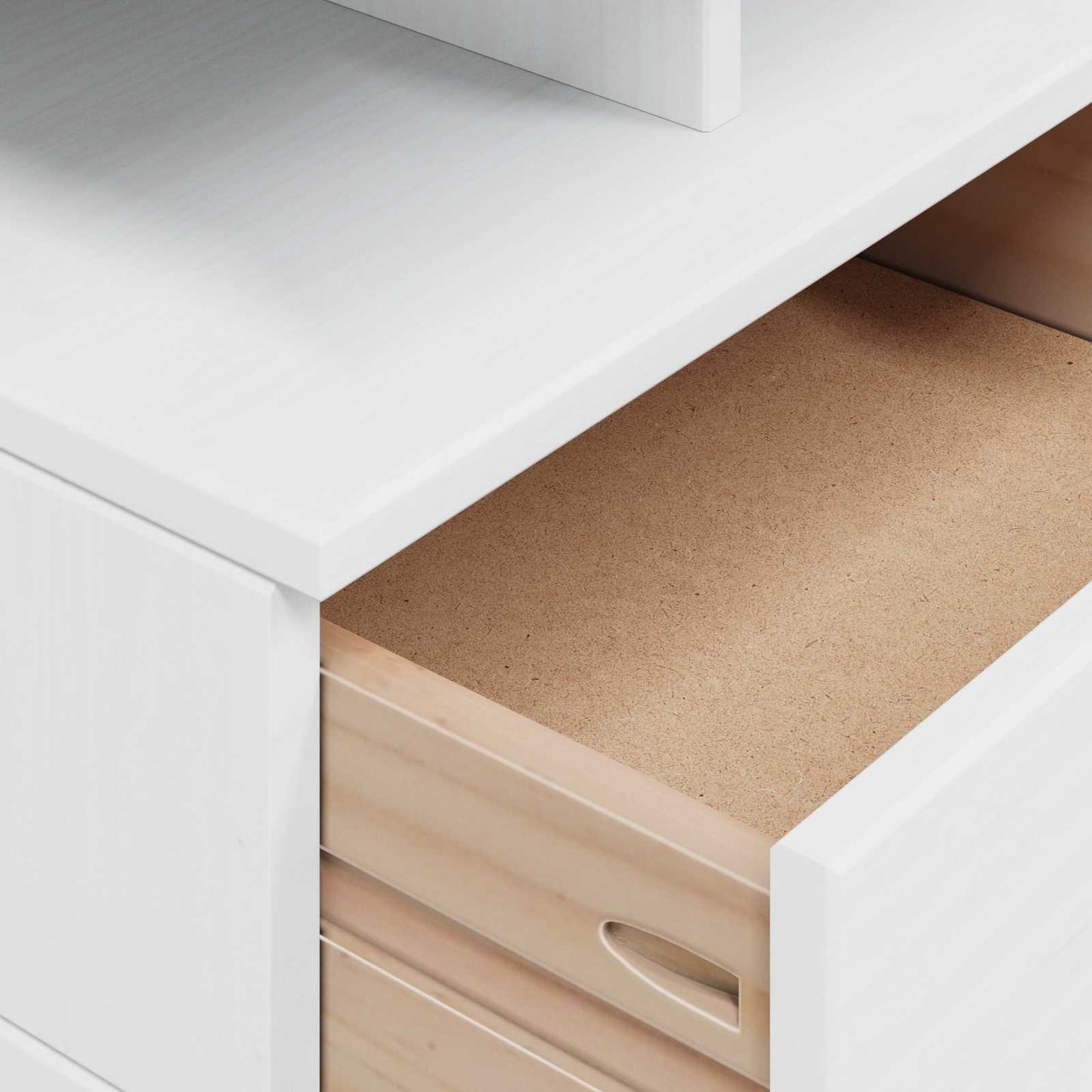 Bedside Cabinet HILL White 40 x 31 x 27 cm Solid Pine Wood