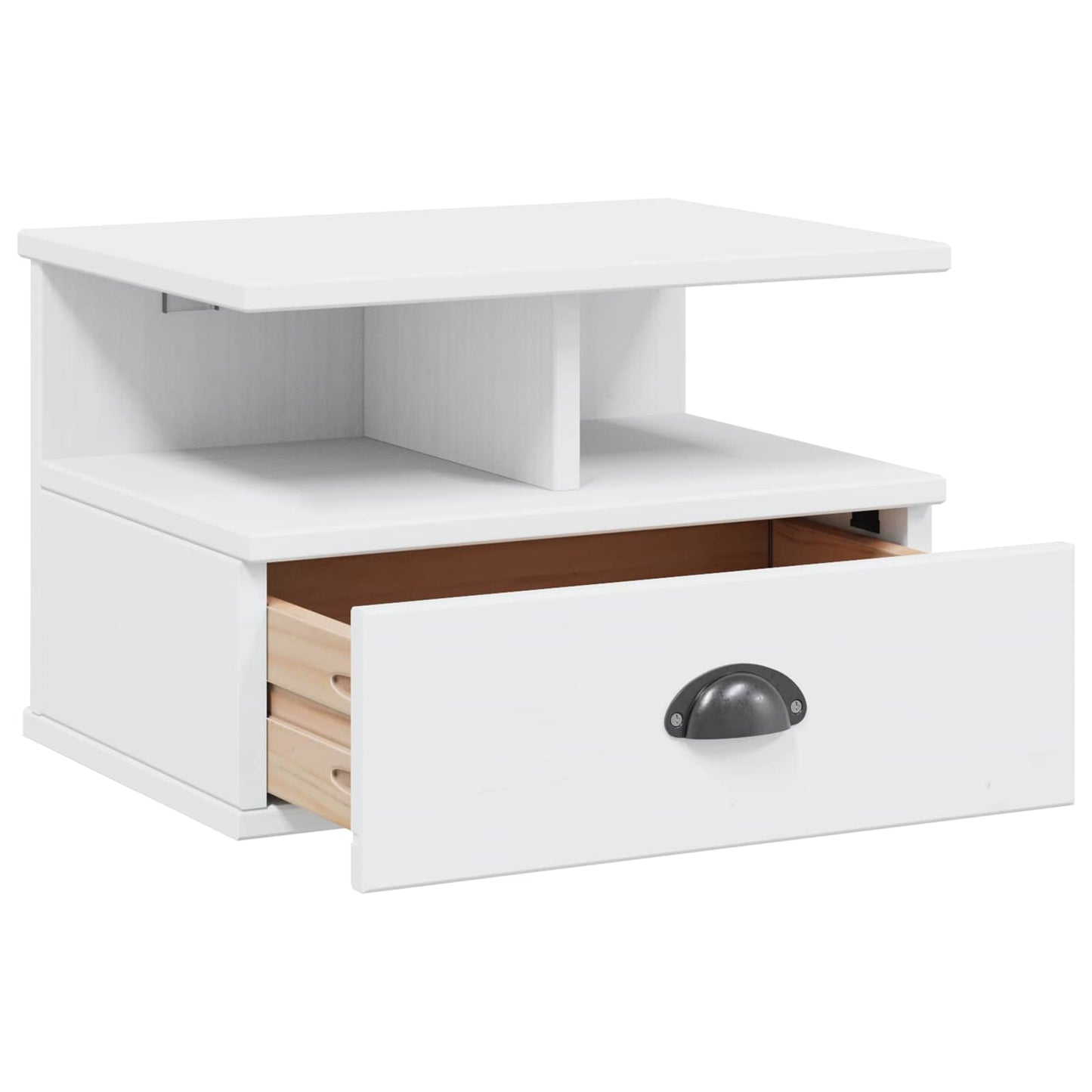 Bedside Cabinet HILL White 40 x 31 x 27 cm Solid Pine Wood