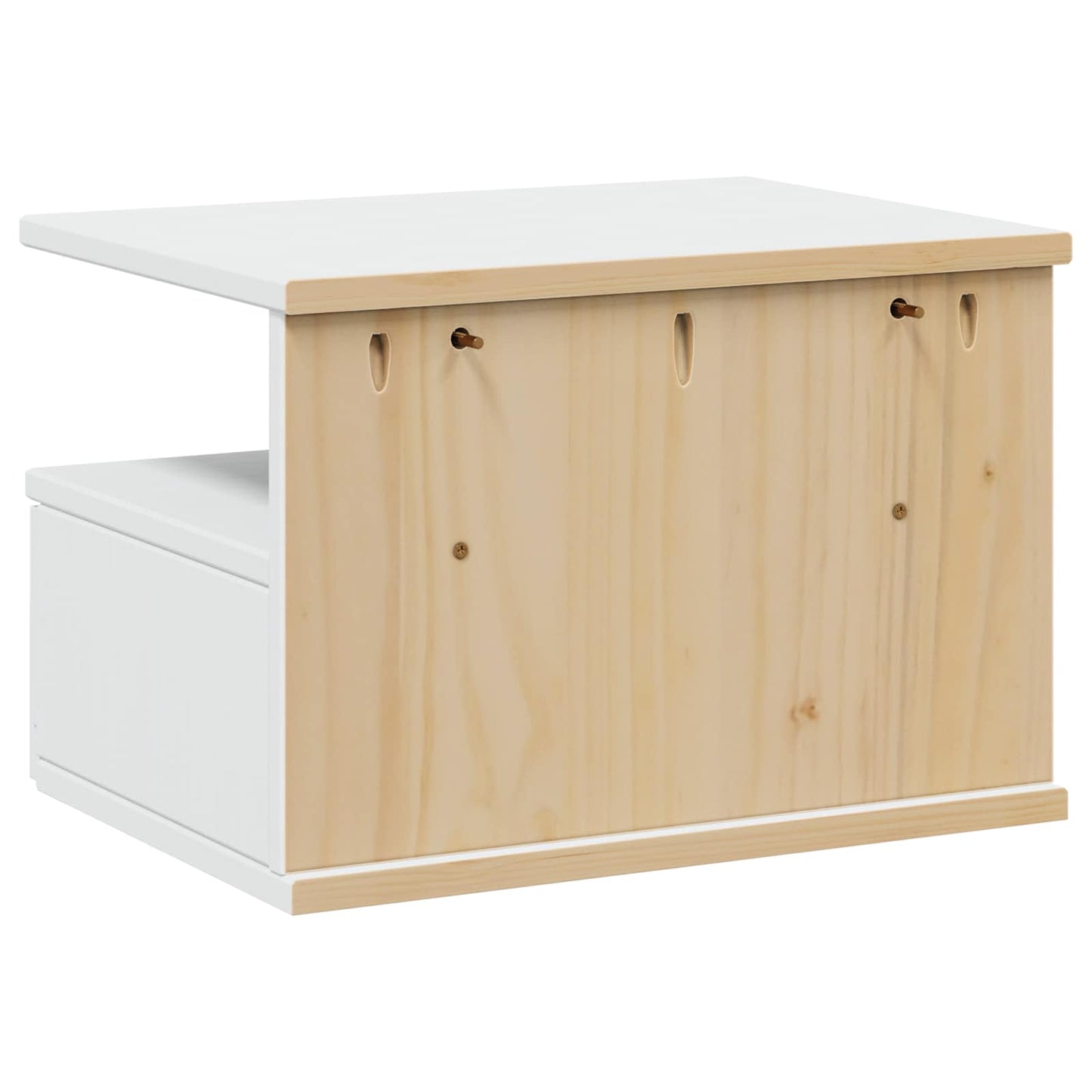 Bedside Cabinet HILL White 40 x 31 x 27 cm Solid Pine Wood