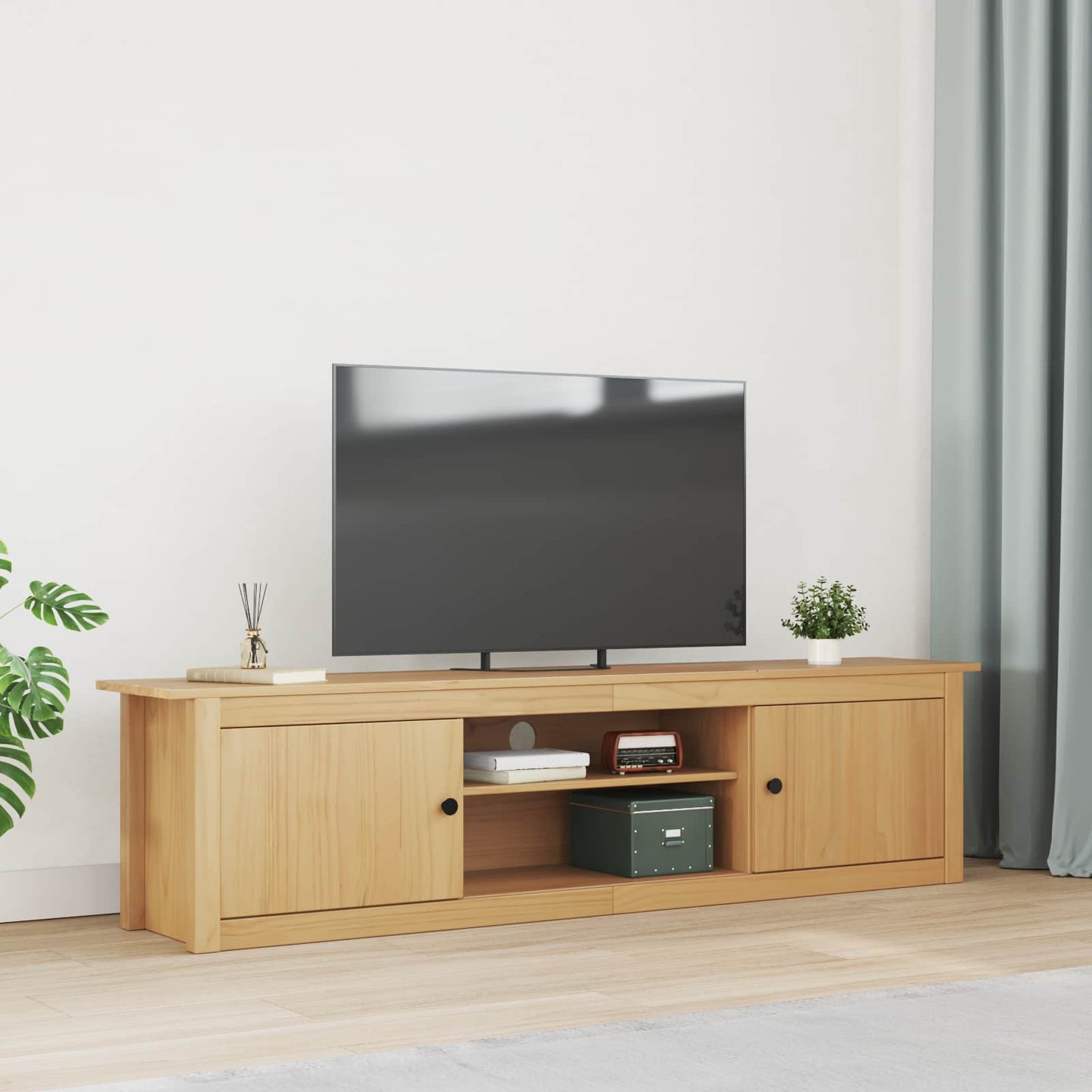TV Rack HILL Honey Brown 158 x 40 x 39.5 cm Solid Pine Wood