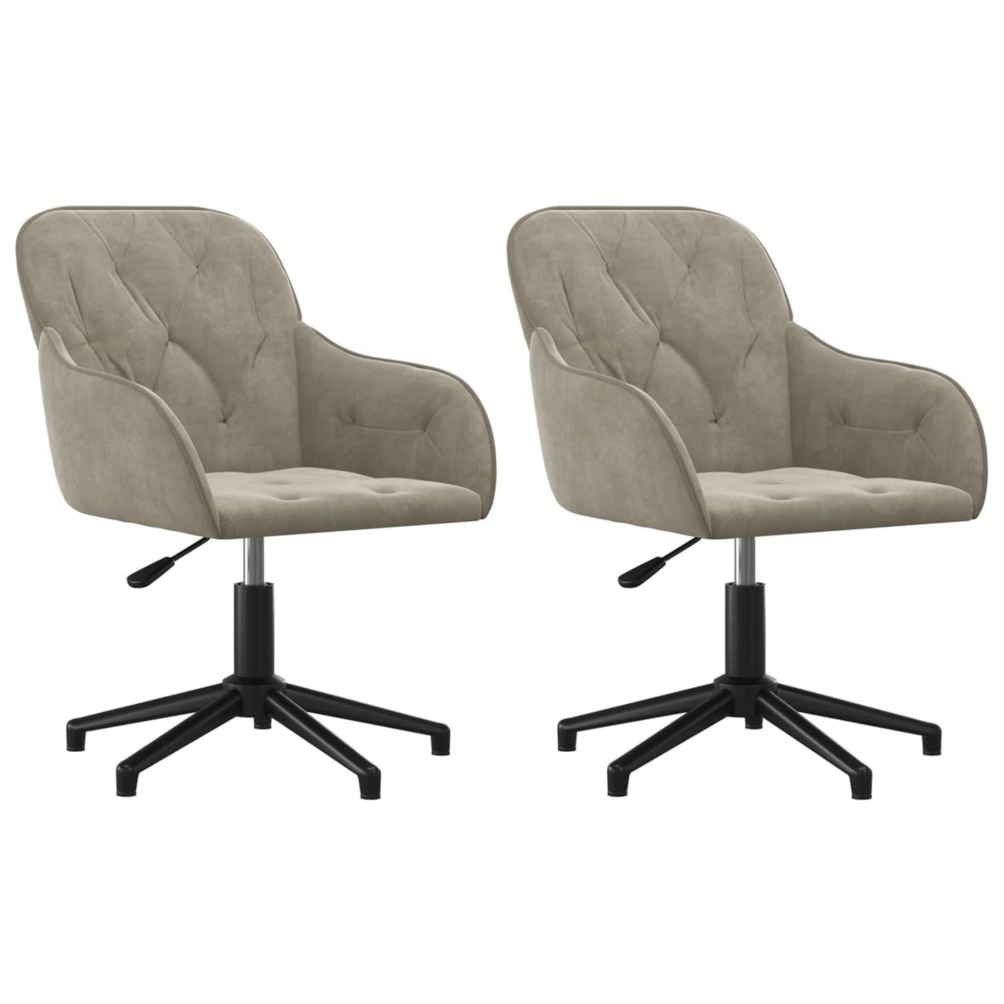 Dining Chair 2 pcs Light Grey 55 x 59.5 x 77 cm Velvet