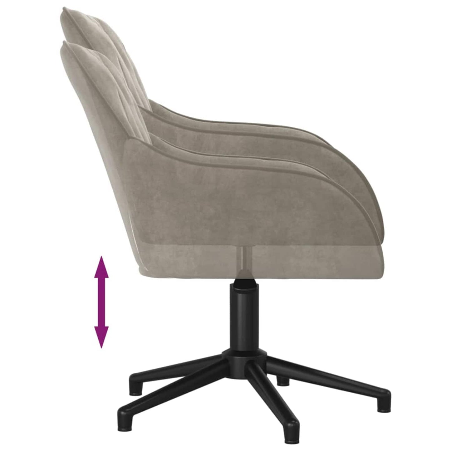 Dining Chair 2 pcs Light Grey 55 x 59.5 x 77 cm Velvet