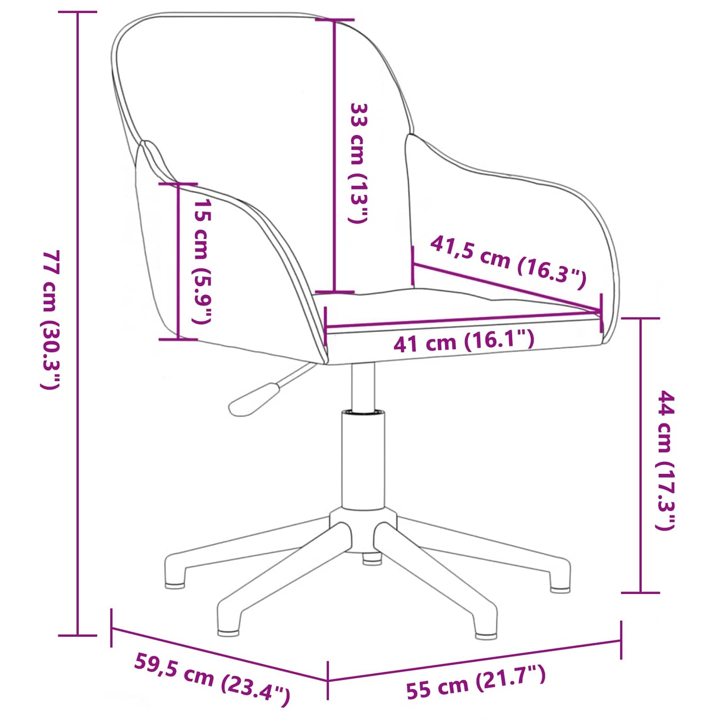 Dining Chair 2 pcs Dark Grey 55 x 59.5 x 77 cm Velvet
