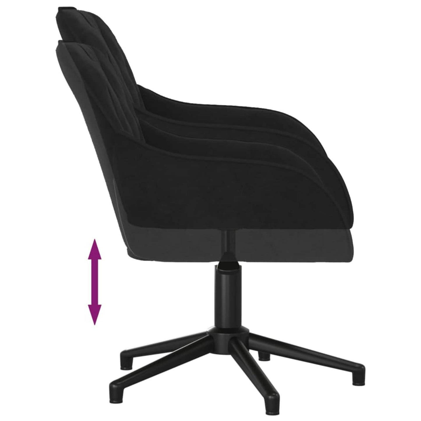 Dining Chair 2 pcs Black 55 x 59.5 x 77 cm Velvet