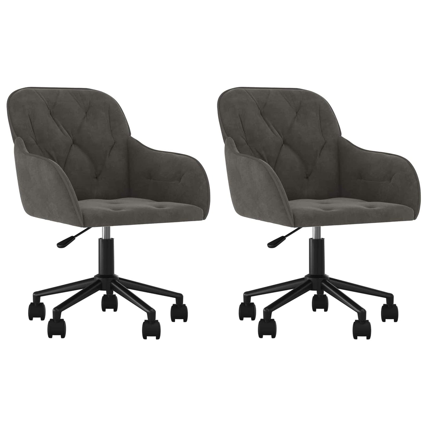 Dining Chair 2 pcs Dark Grey 55 x 59.5 x 77 cm Velvet