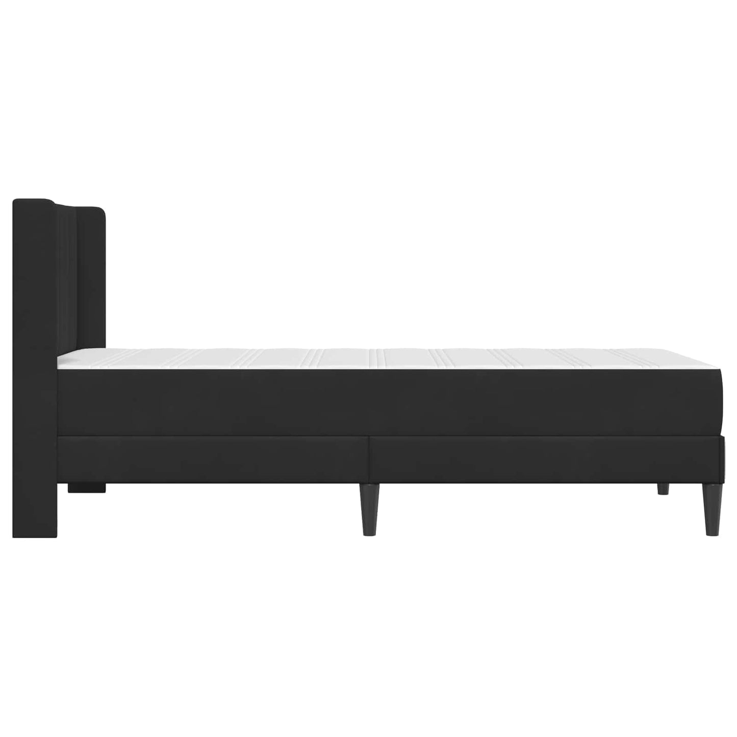 Bed Frame with Mattress with Headboard Black 90 x 190 cm Velvet