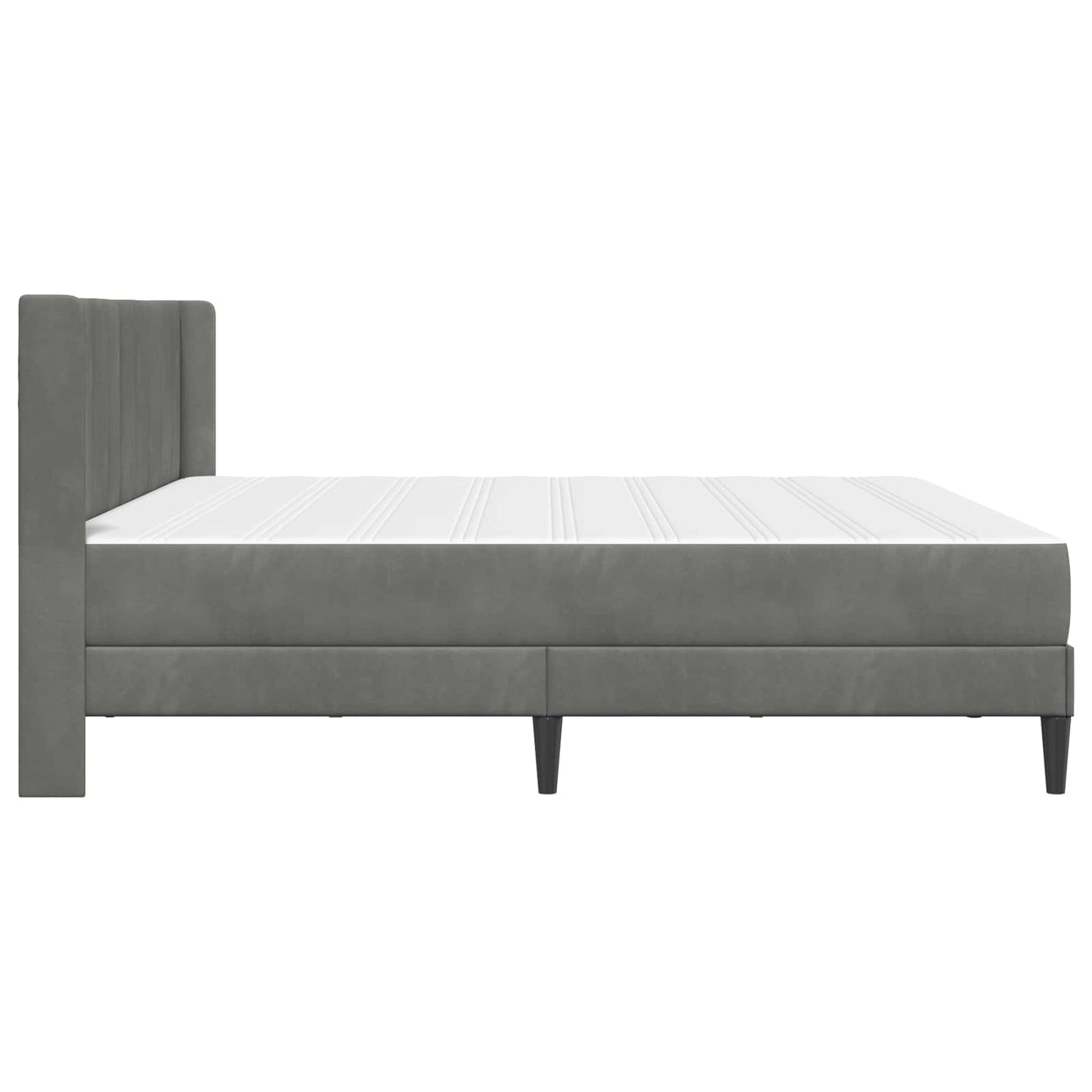 Bed Frame with Mattress Dark Grey 180 x 200 cm Velvet