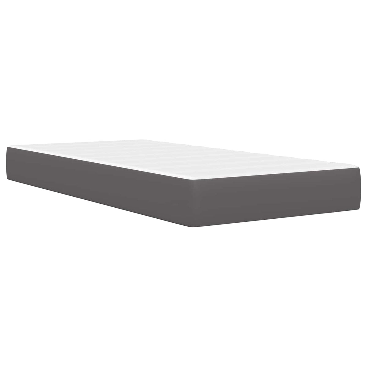 Bed Frame with Mattress Grey 90 x 190 cm Faux Leather